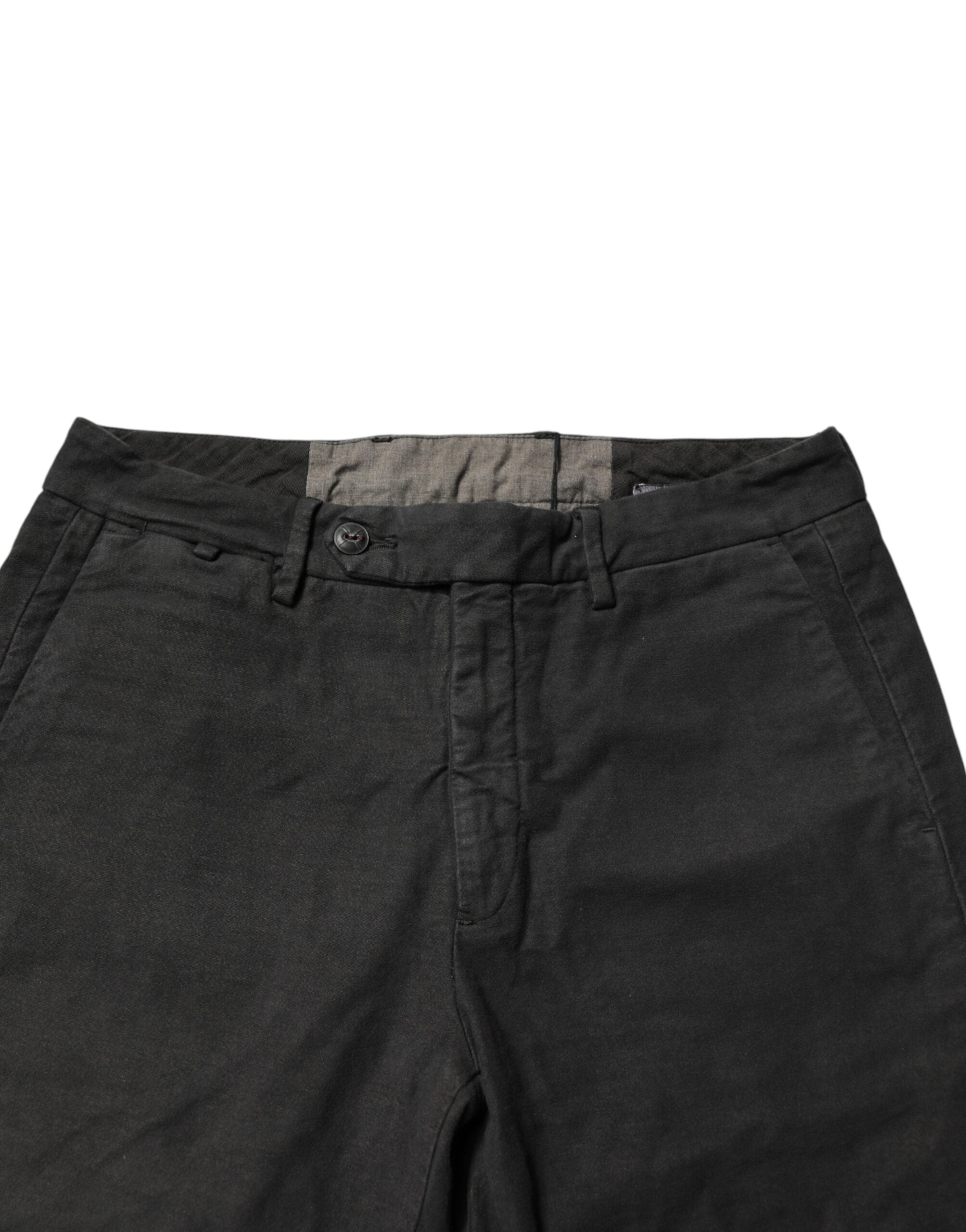 بنطلون جينز رجالي ضيق متوسط الخصر من Maison Clochard مصنوع من القطن باللون الرمادي الداكن