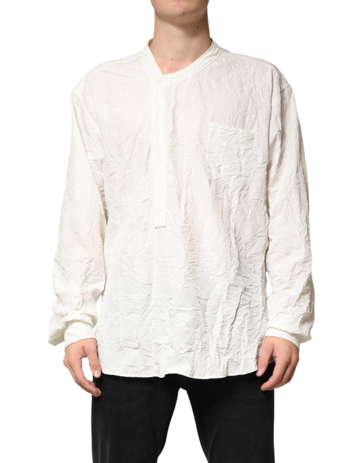 Dolce & Gabbana White Cotton Men Long Sleeves Men Shirt