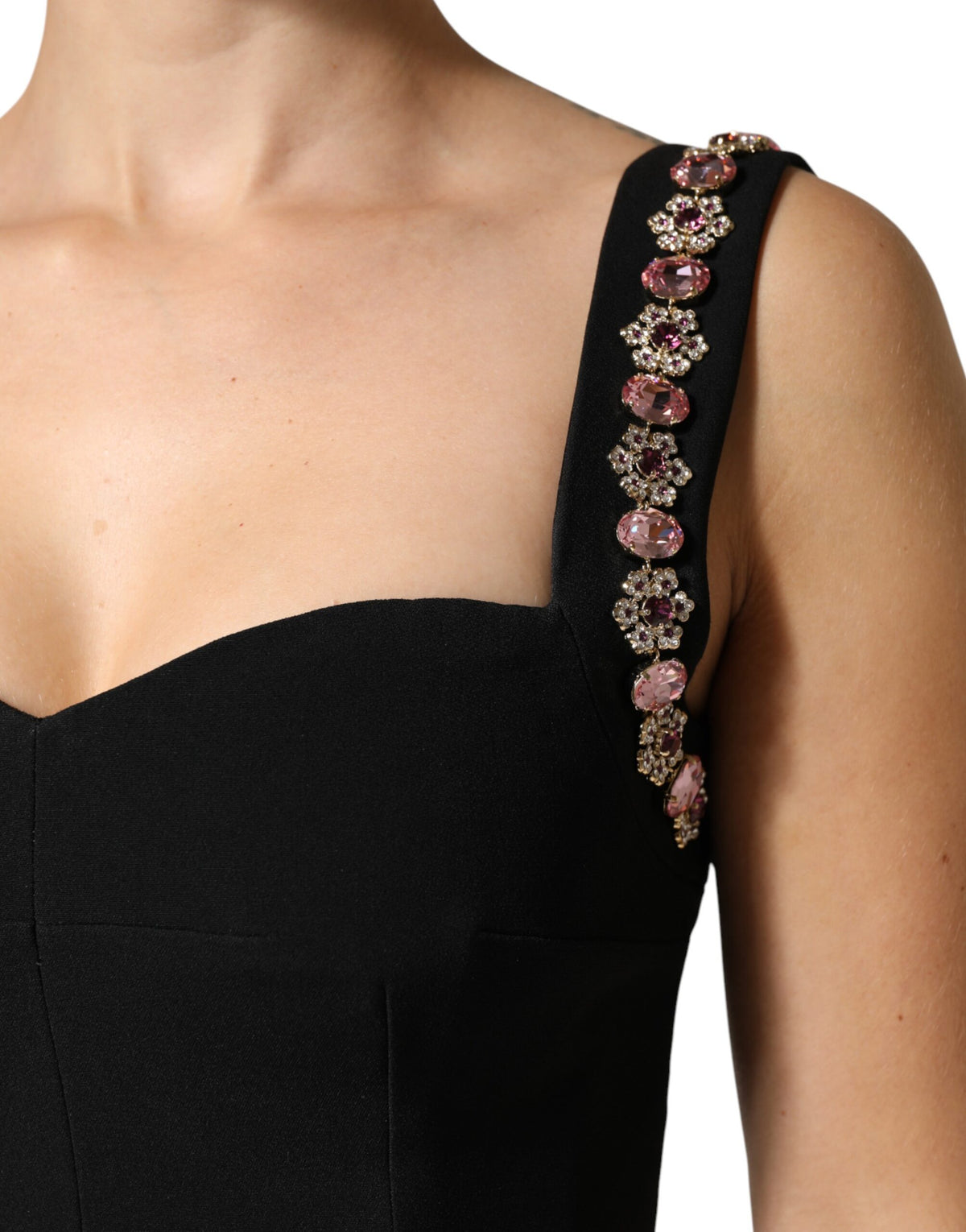 Dolce & Gabbana Black Embellished Sheath MermaidGown Dress