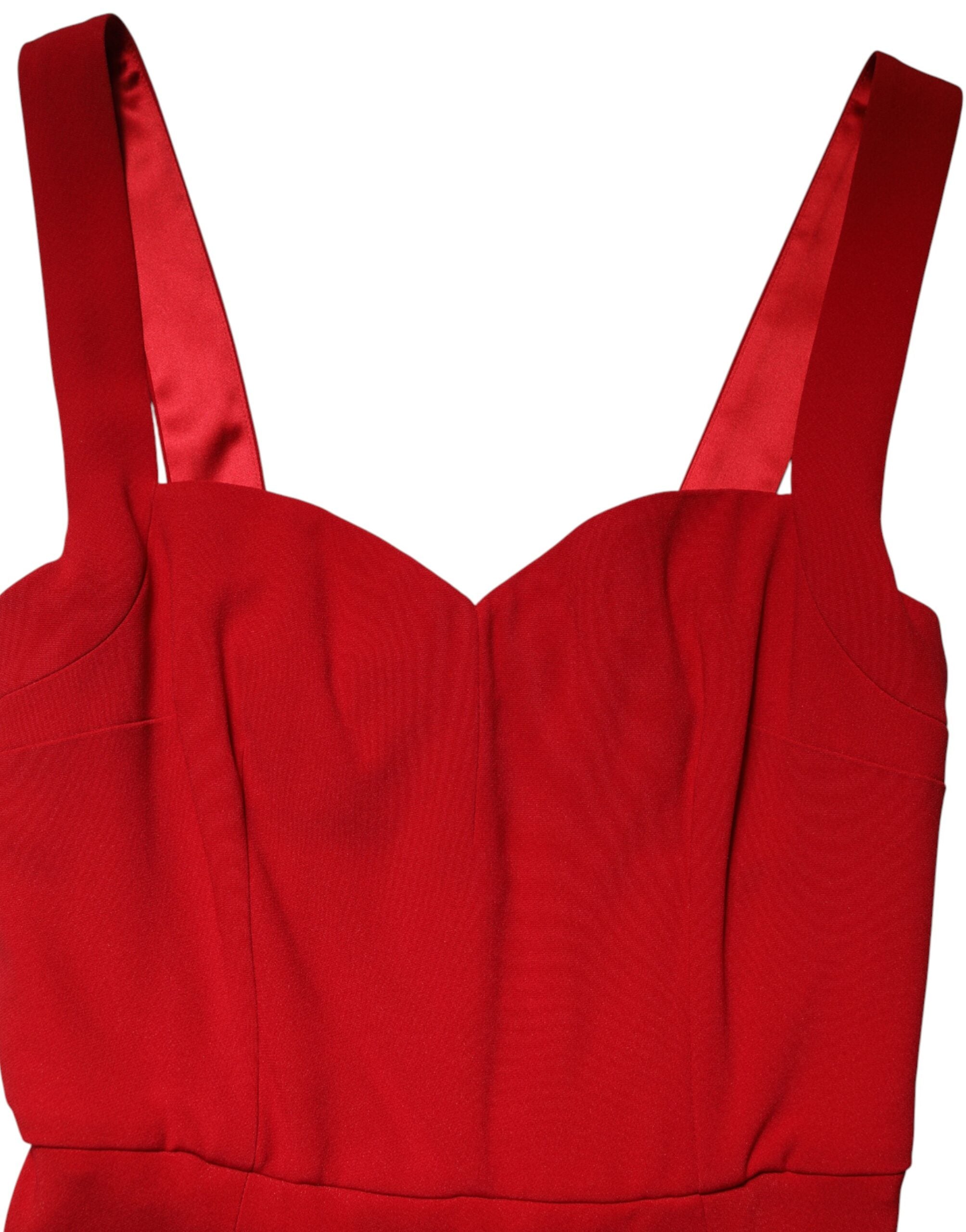 Dolce & Gabbana Red Viscose Sheath Mermaid Long Gown Dress