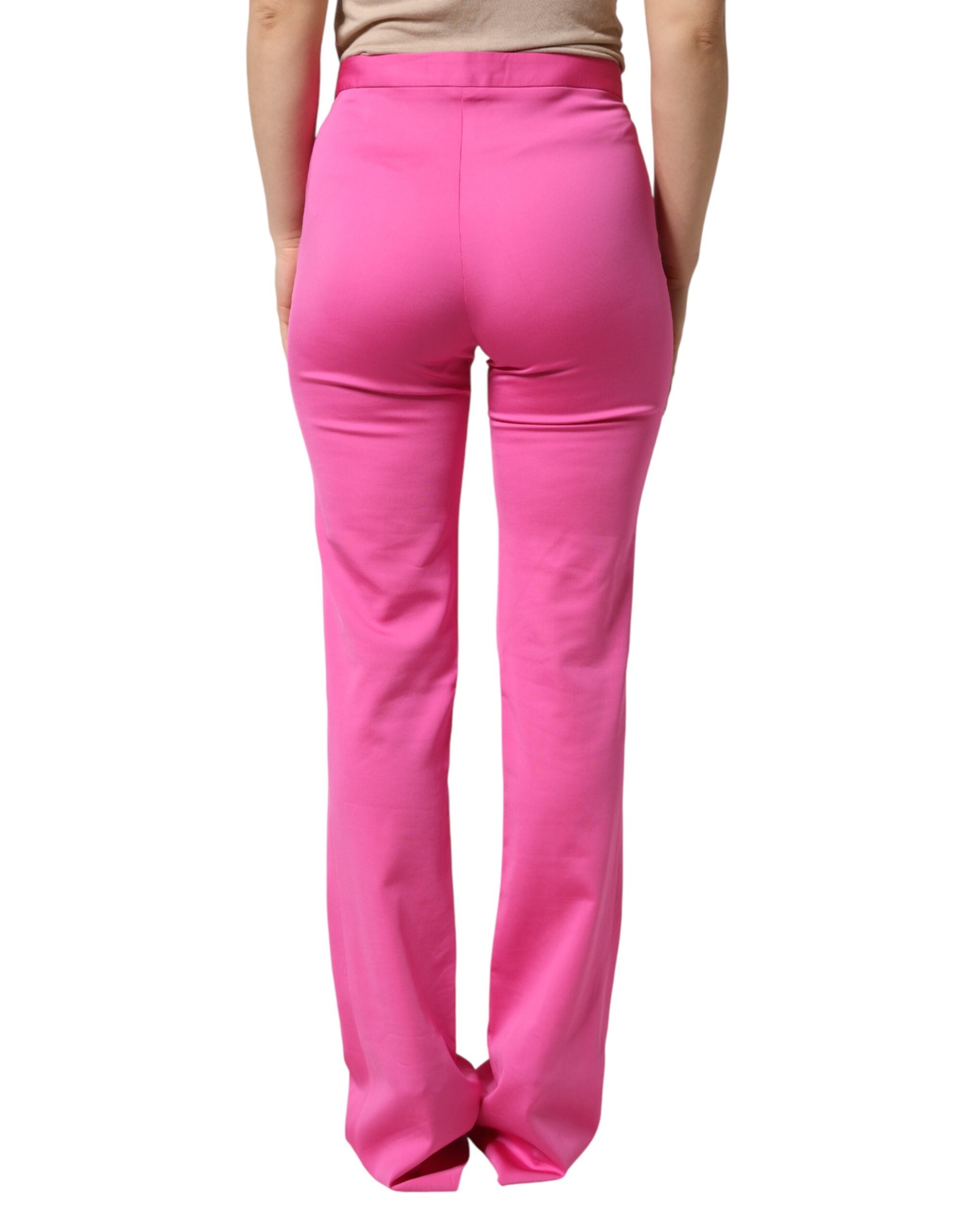 Versace Pink Viscose High Waist Straight Casual Trouser Pants - Luxe Marca