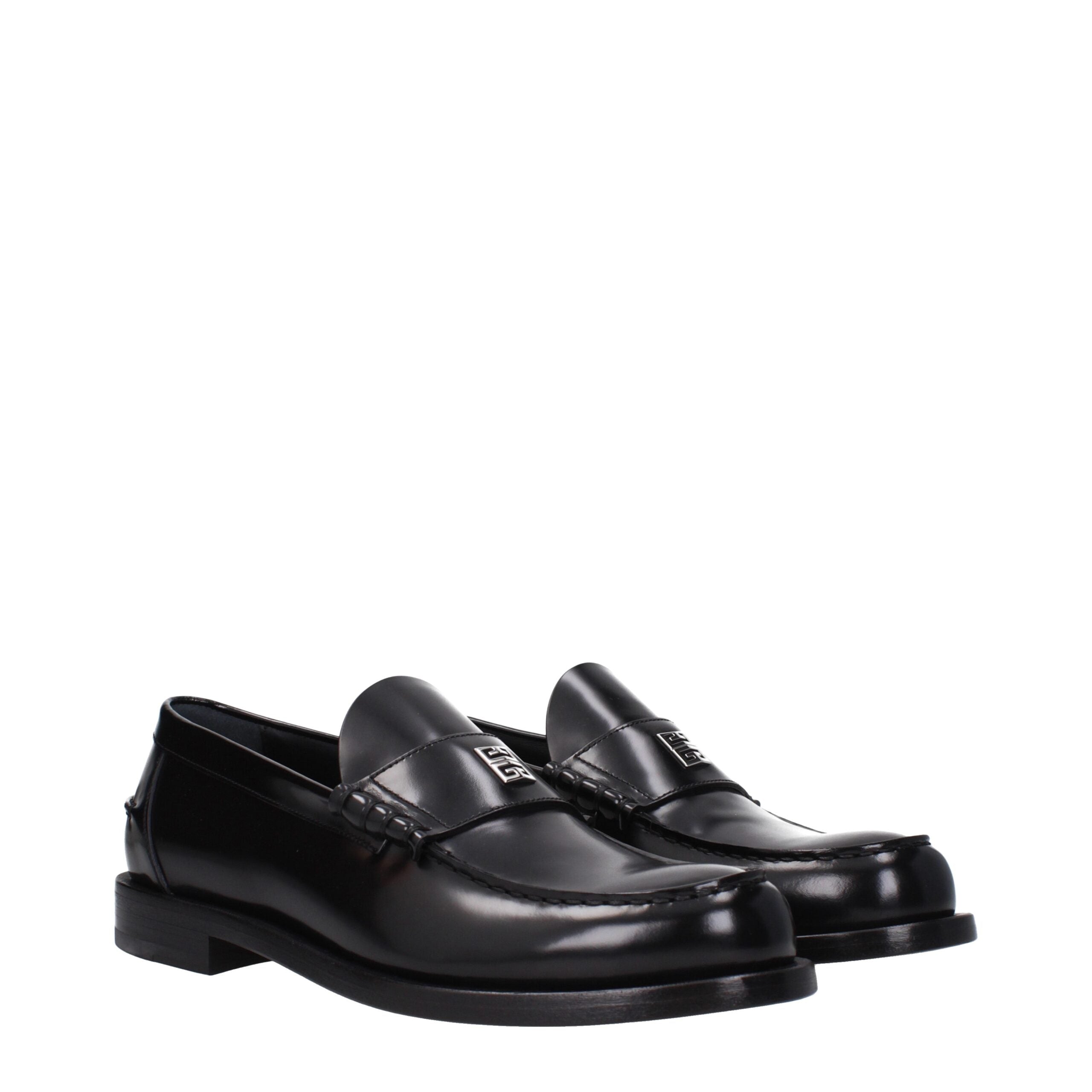 Givenchy Black Leather Slip-On Loafers