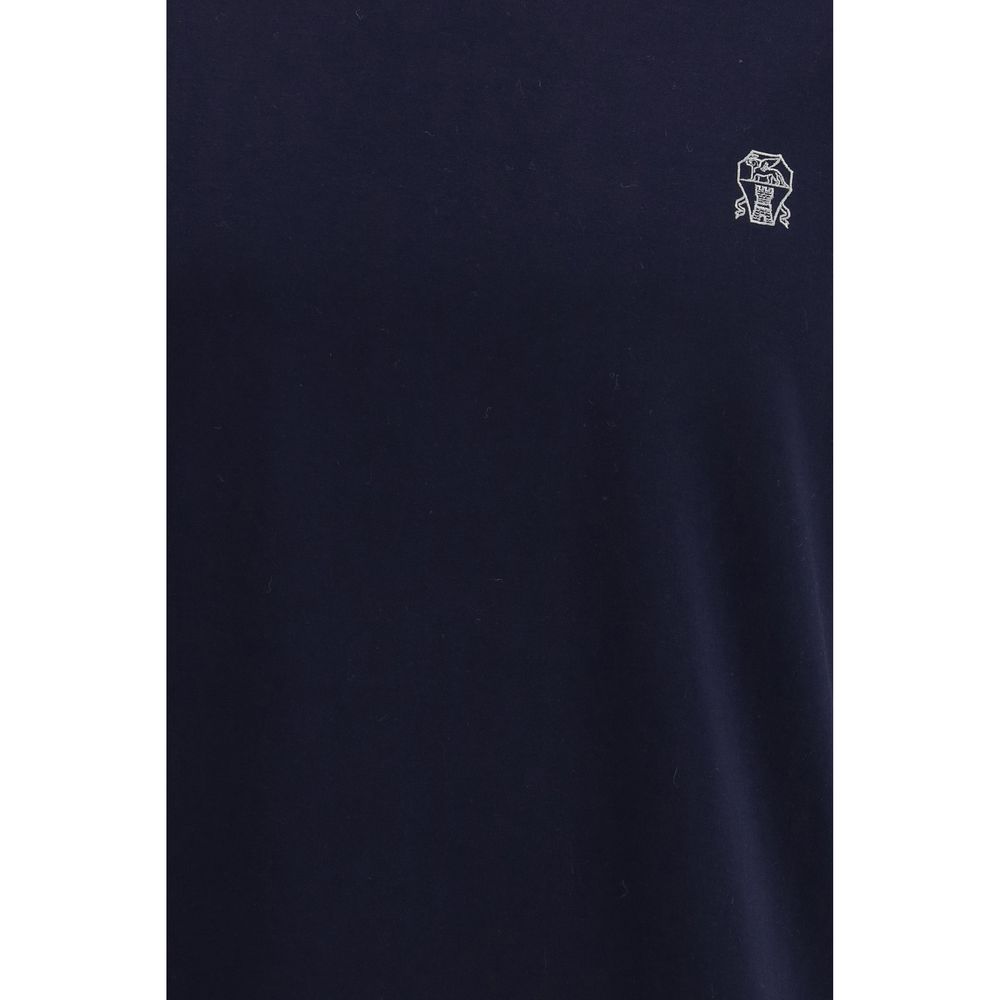 Brunello Cucinelli Blue Cotton T-Shirt