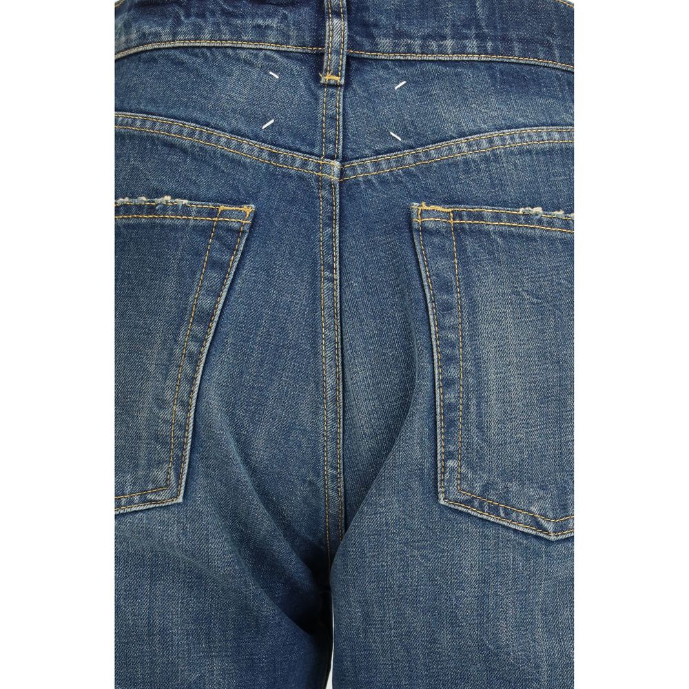 Margiela Blue Cotton Straight-Leg Jeans