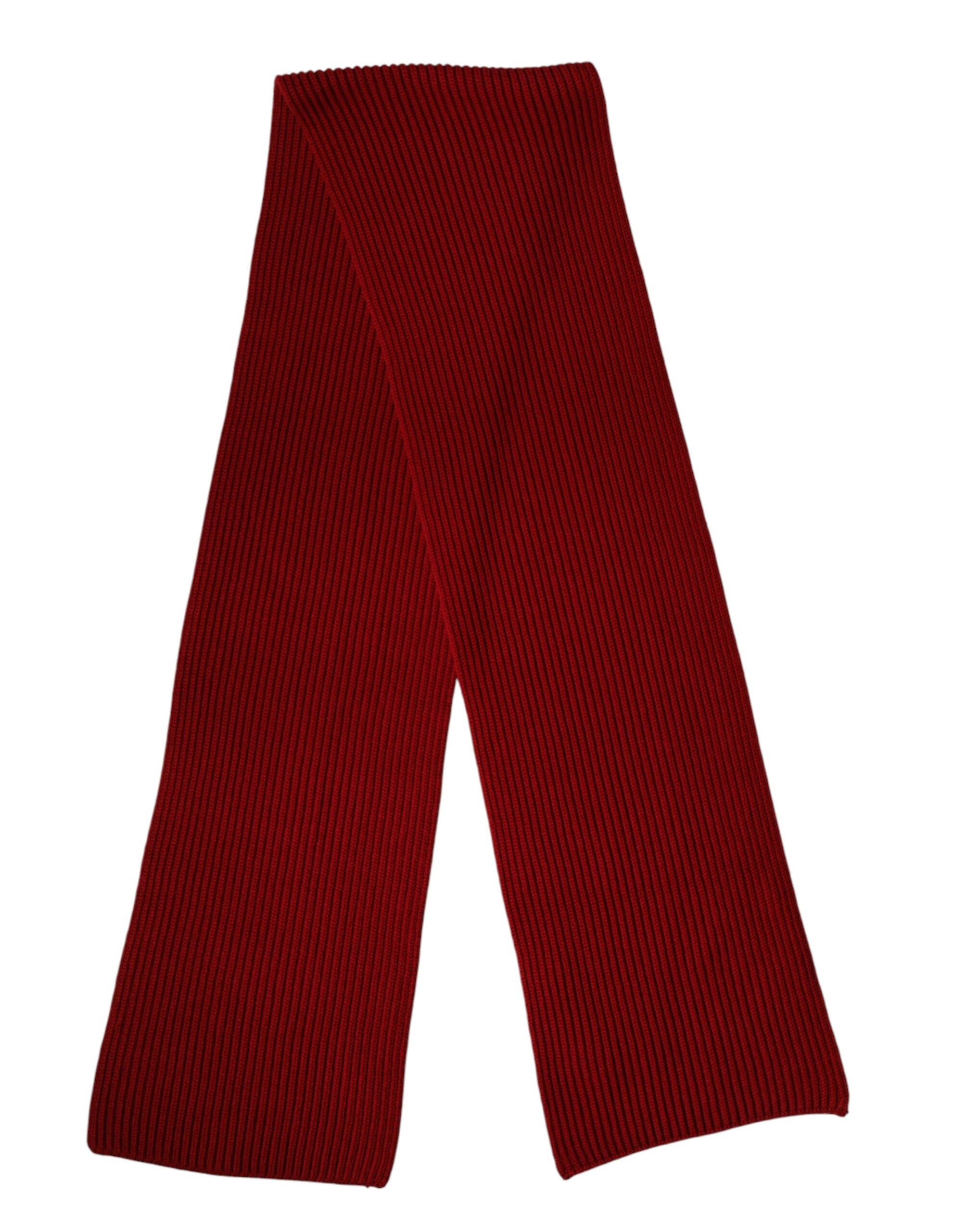 Dolce & Gabbana Red Wool Knitted Neck Wrap Shawl Men Scarf - Luxe Marca