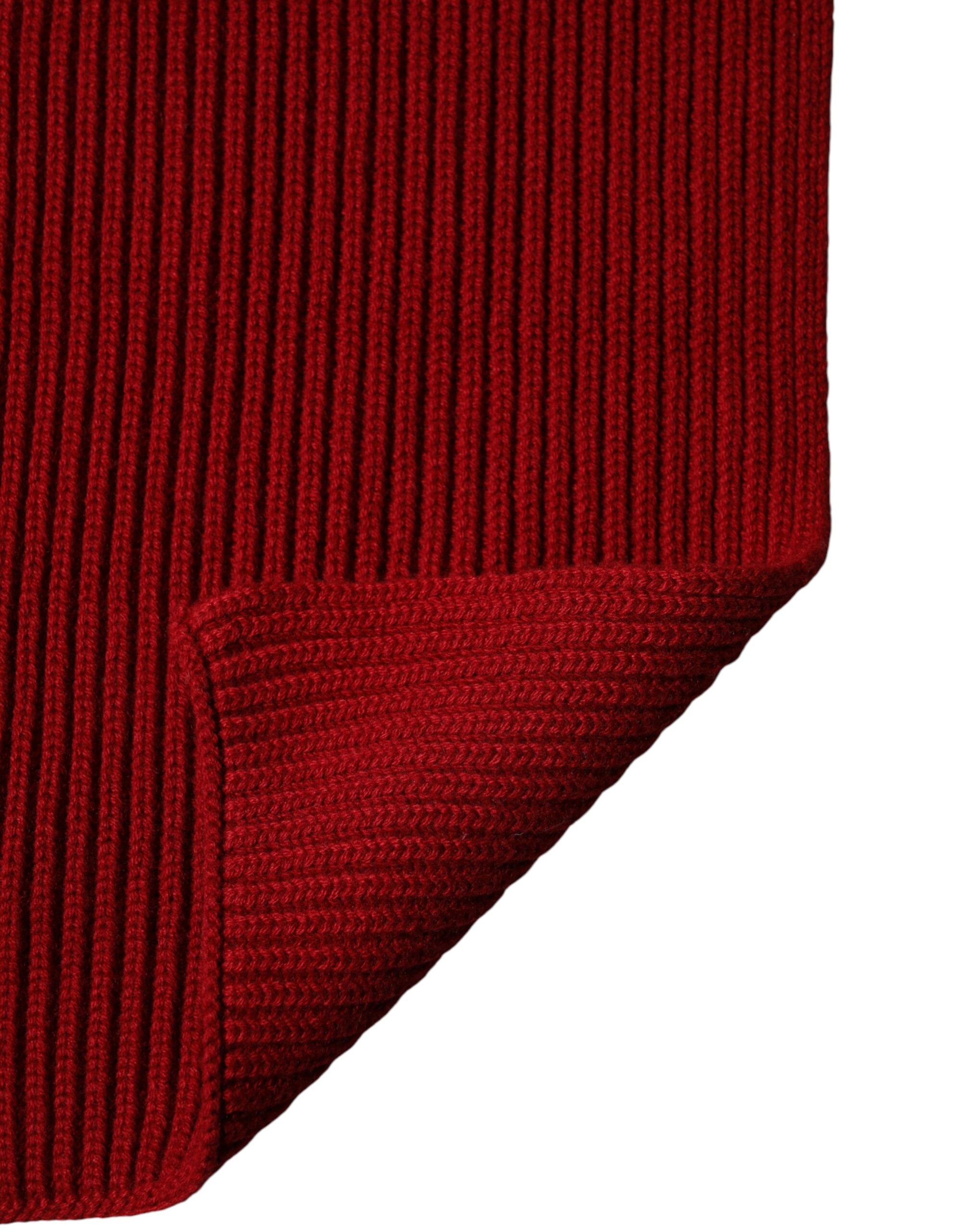 Dolce & Gabbana Red Wool Knitted Neck Wrap Shawl Men Scarf - Luxe Marca