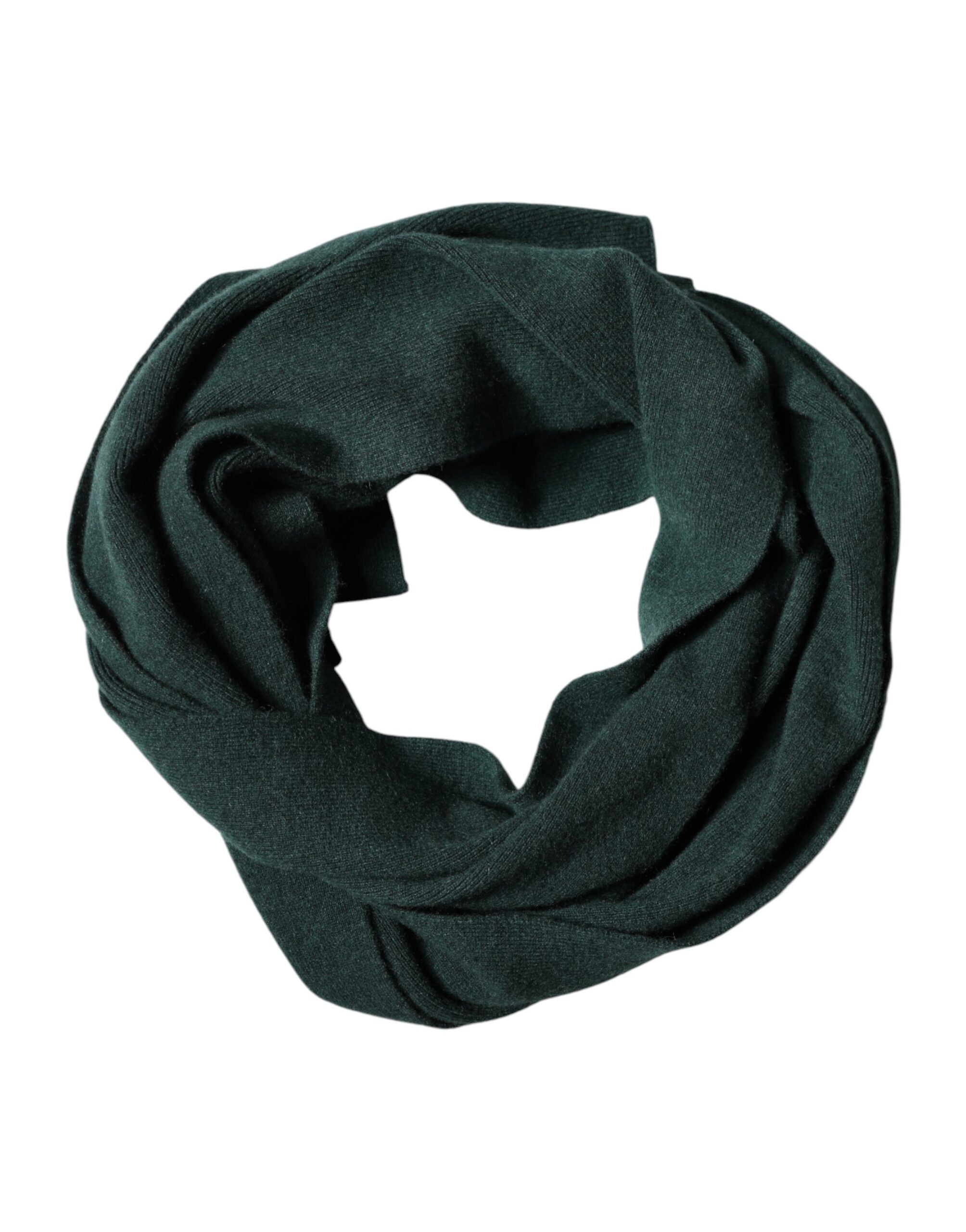 Dolce & Gabbana Green Cashmere Knitted Neck Wrap Shawl Scarf - Luxe Marca