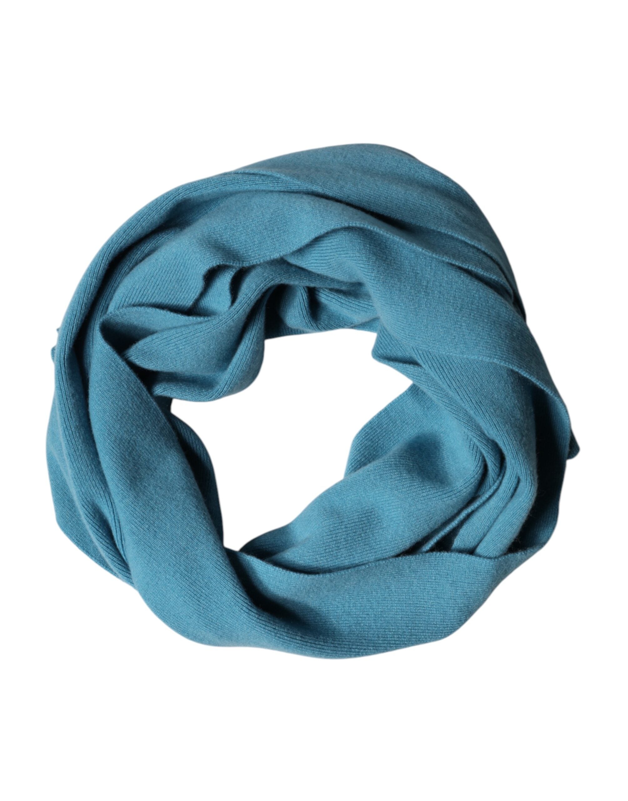 Dolce & Gabbana Blue Cashmere Knit Neck Wrap Shawl Scarf - Luxe Marca