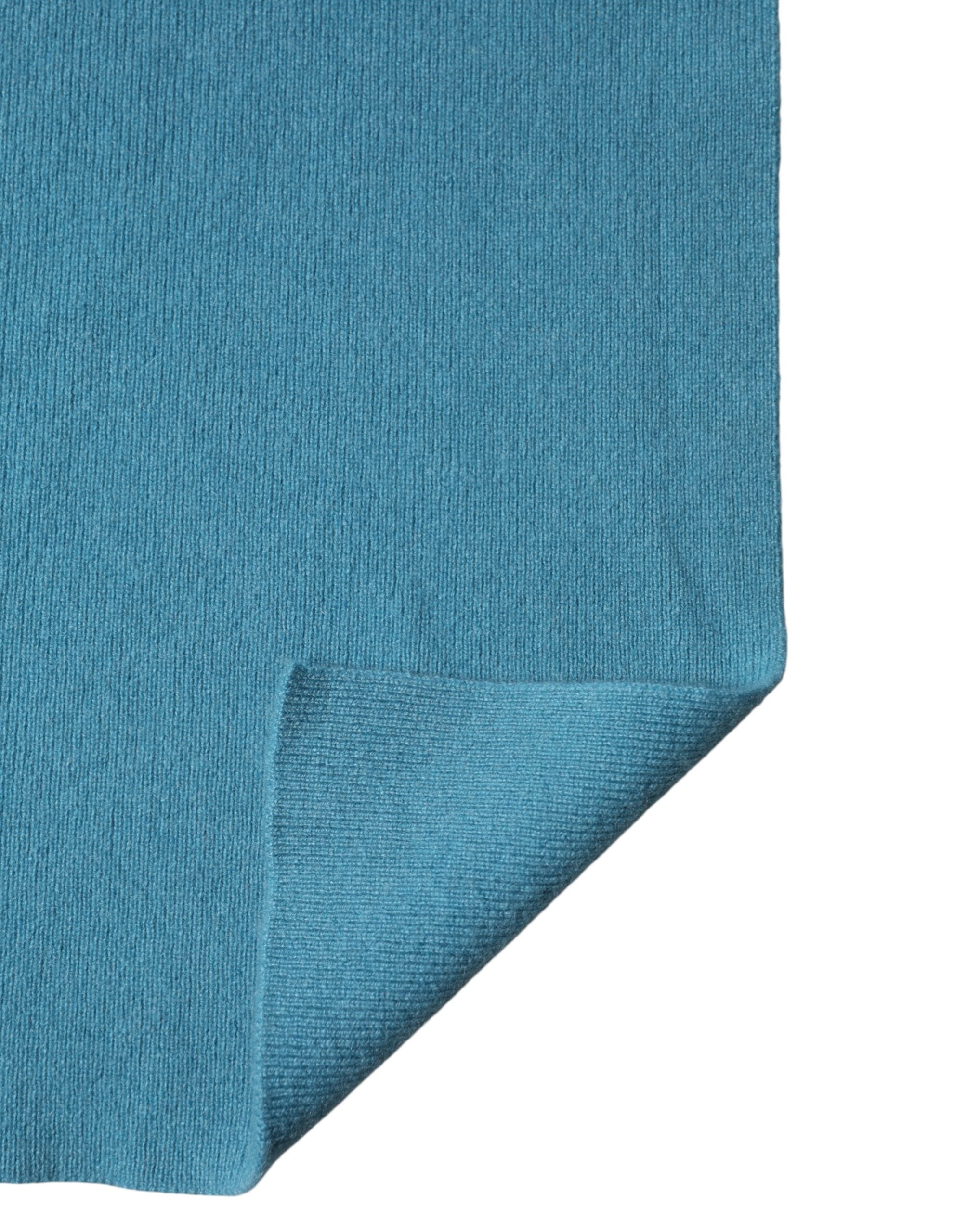 Dolce & Gabbana Blue Cashmere Knit Neck Wrap Shawl Scarf - Luxe Marca