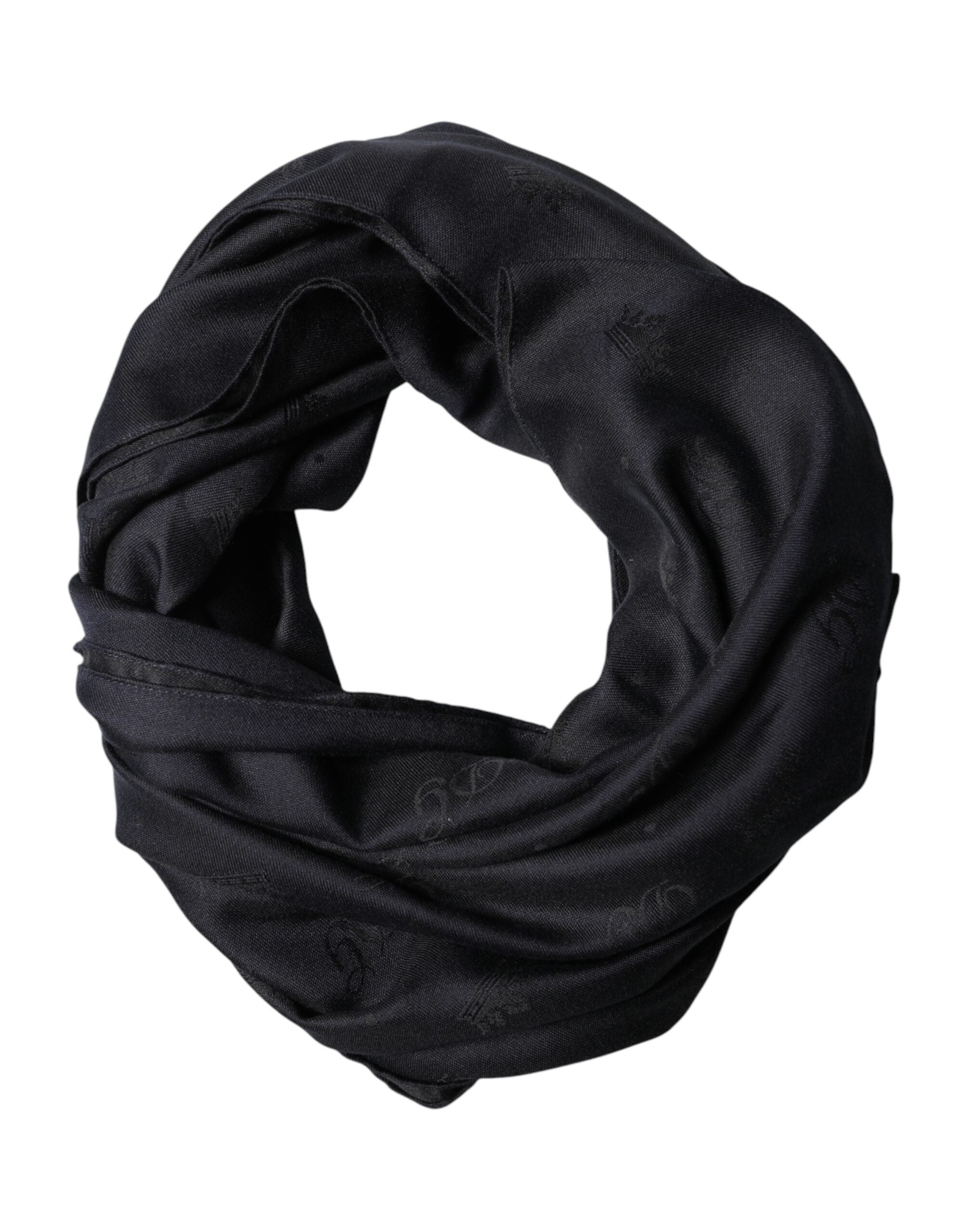 Dolce & Gabbana Black Lace Stole Silk NeckWrap Shawl Scarf - Luxe Marca