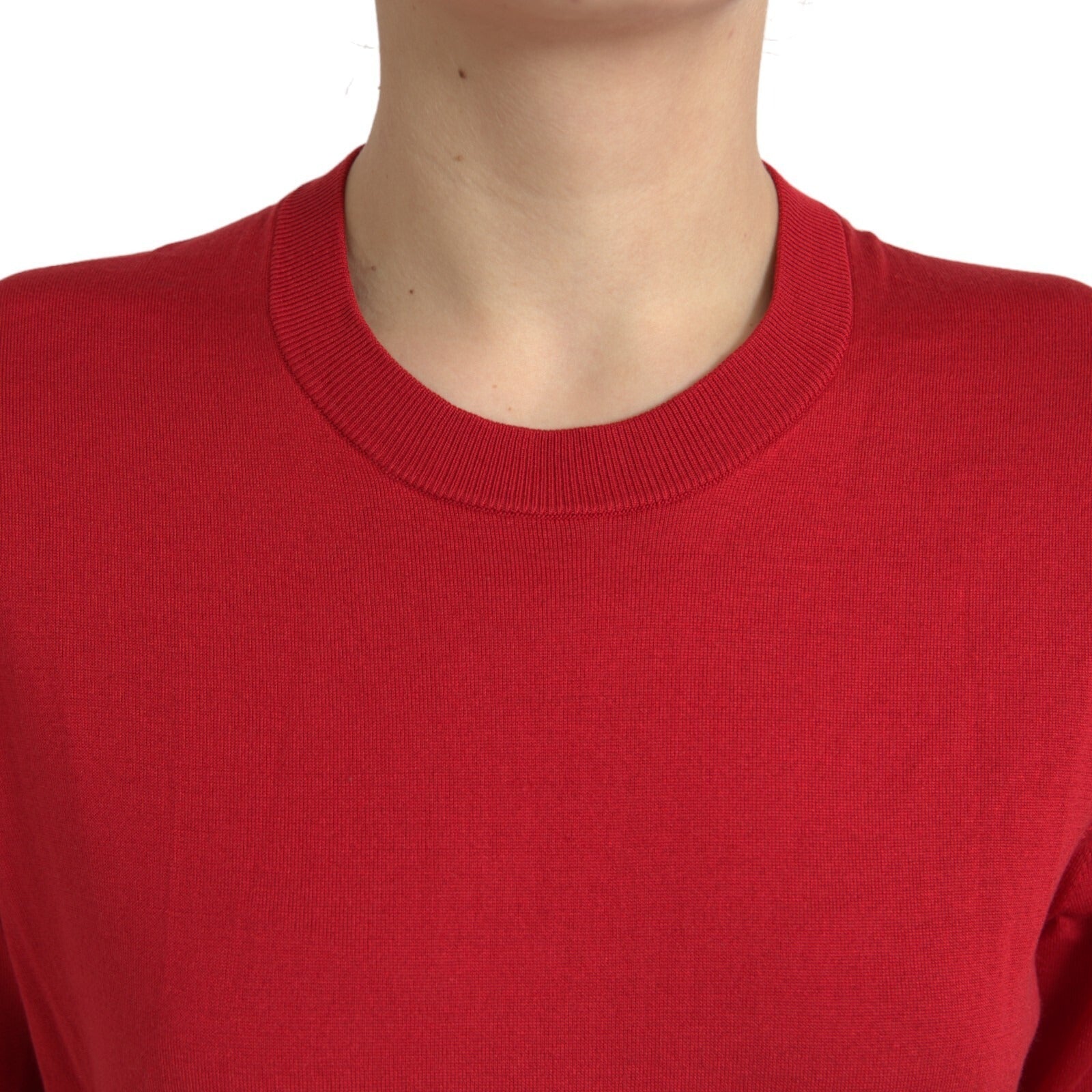 Dolce & Gabbana Red Silk Crew Neck Short Sleeves Top T-shirt - Luxe Marca