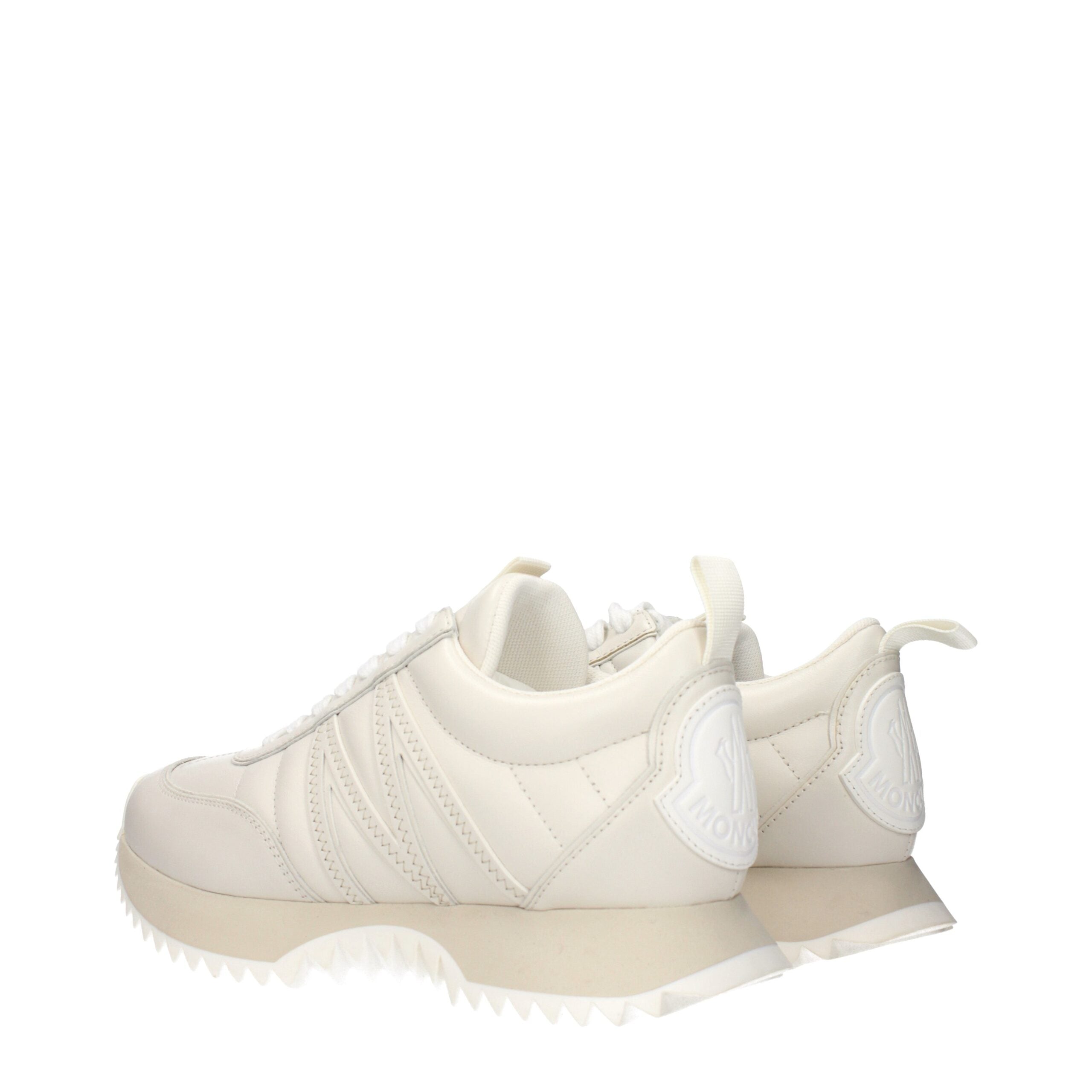 Moncler Beige Leather Low Top Sneakers