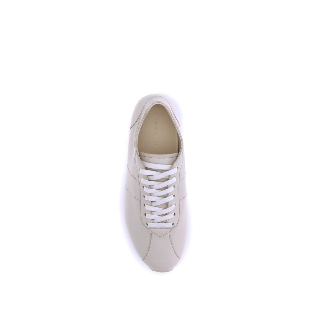 The Row Beige Calf Leather Bos Taurus Low Top Sneakers - Luxe Marca