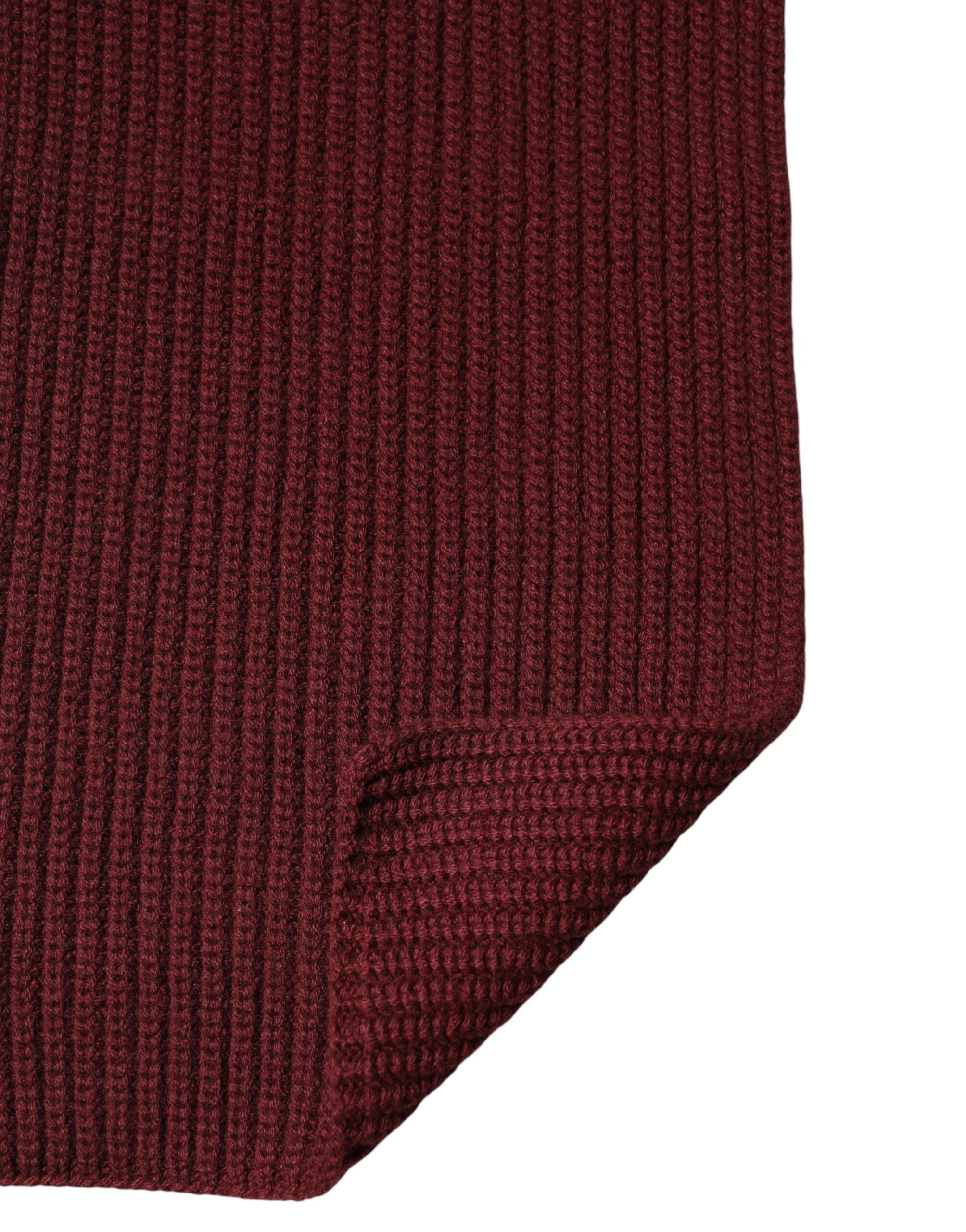 Dolce & Gabbana Maroon Cashmere Knitted NeckWrap Shawl Scarf - Luxe Marca