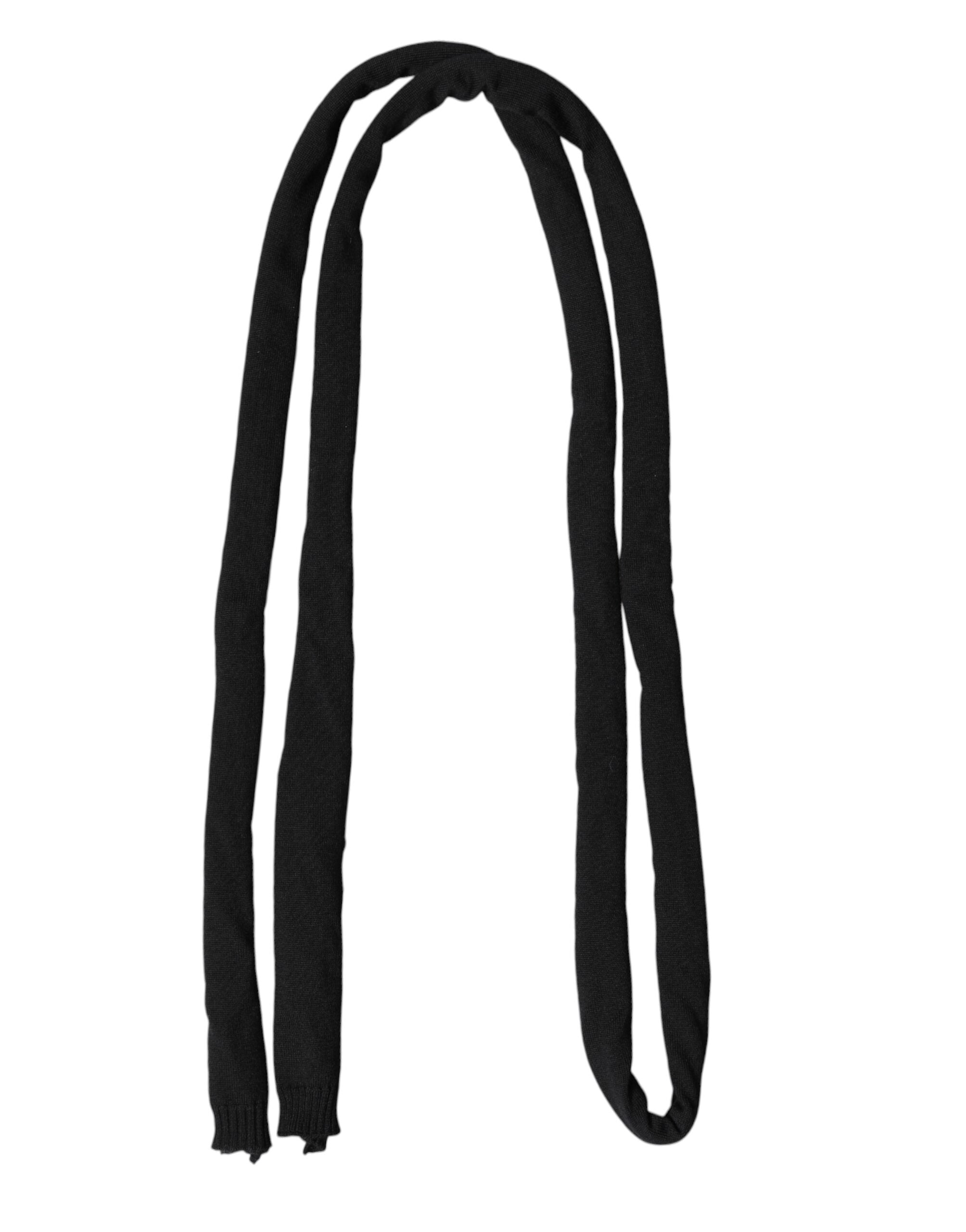 Dolce & Gabbana Black Wool Knitted Neck Wrap Shawl Men Scarf - Luxe Marca