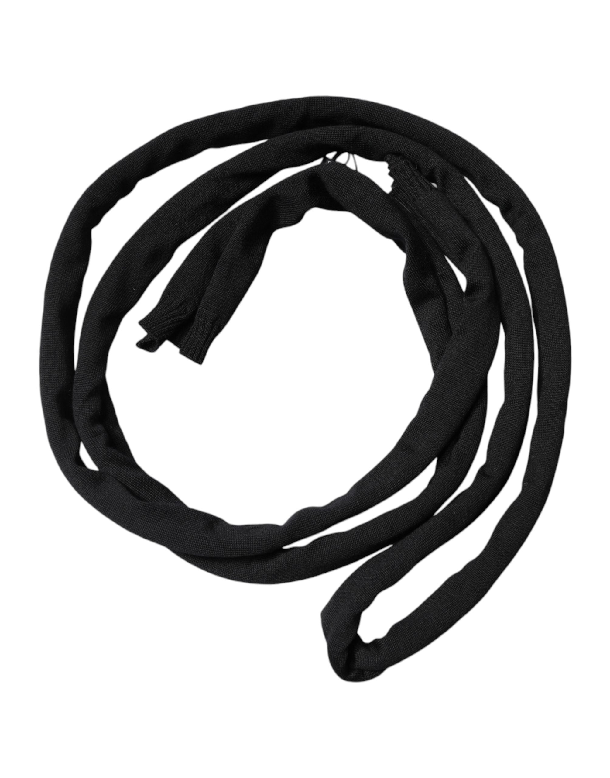 Dolce & Gabbana Black Wool Knitted Neck Wrap Shawl Men Scarf - Luxe Marca