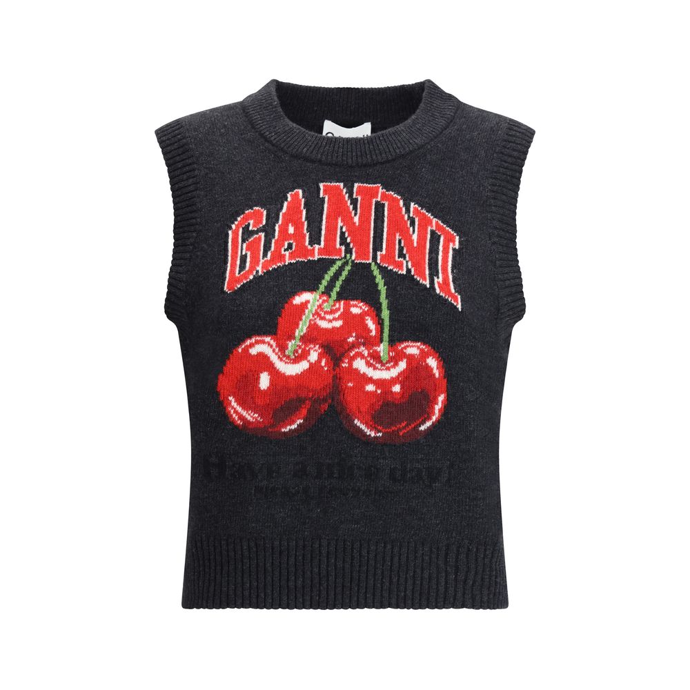 Ganni Black Wool Sweatshirt - Luxe Marca