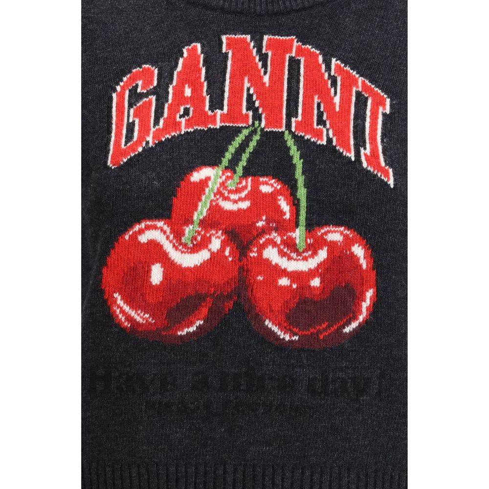 Ganni Black Wool Sweatshirt - Luxe Marca