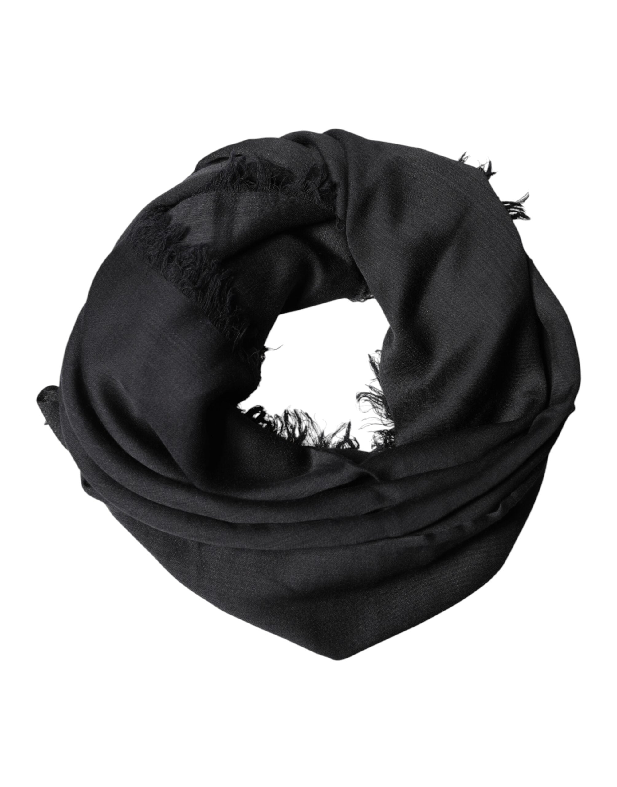 Dolce & Gabbana Black Lace Stole Neck Wrap Shawl Scarf - Luxe Marca