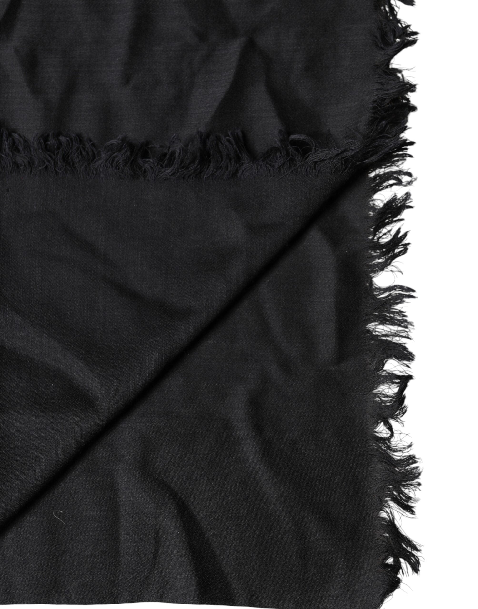 Dolce & Gabbana Black Lace Stole Neck Wrap Shawl Scarf - Luxe Marca