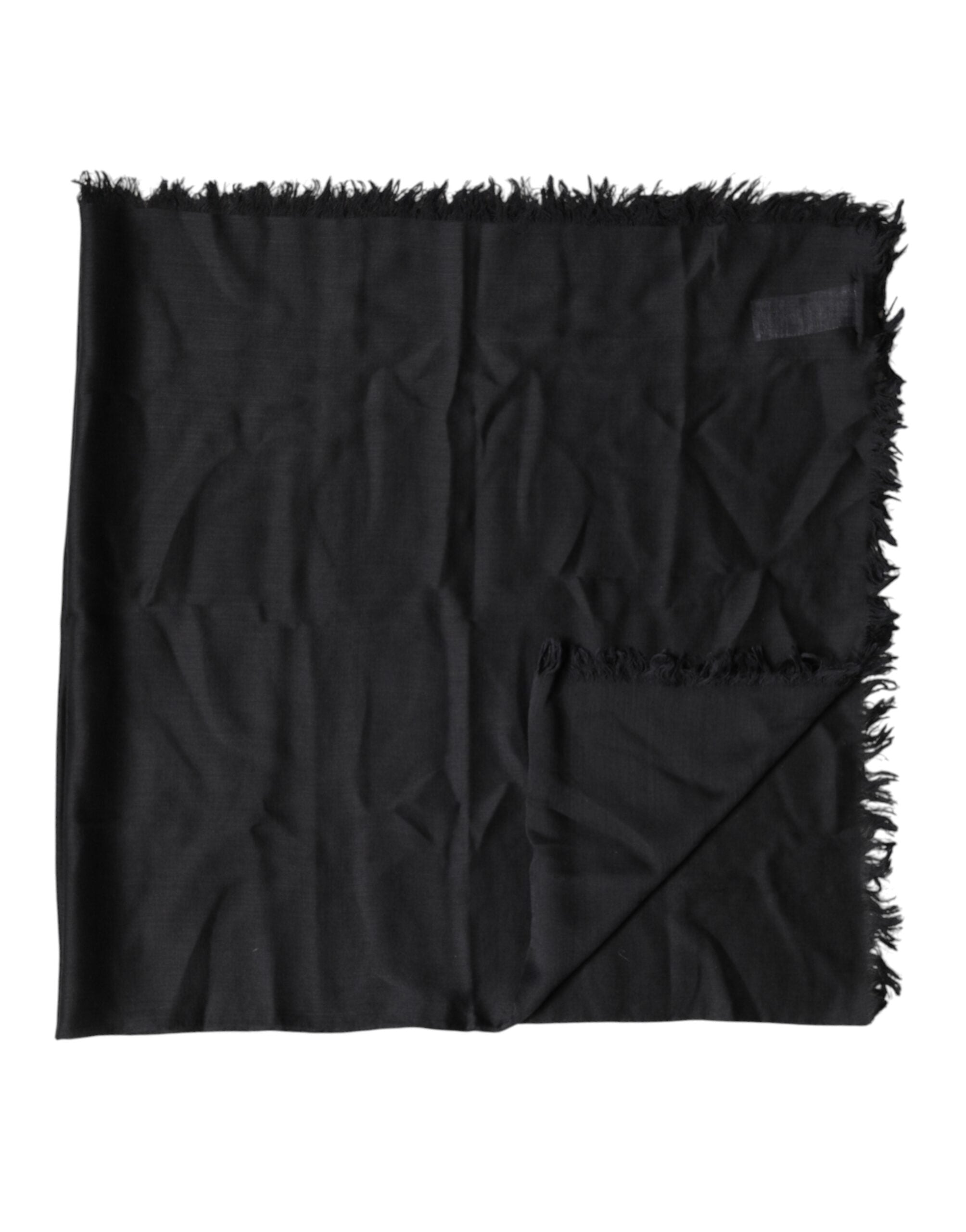 Dolce & Gabbana Black Lace Stole Neck Wrap Shawl Scarf - Luxe Marca