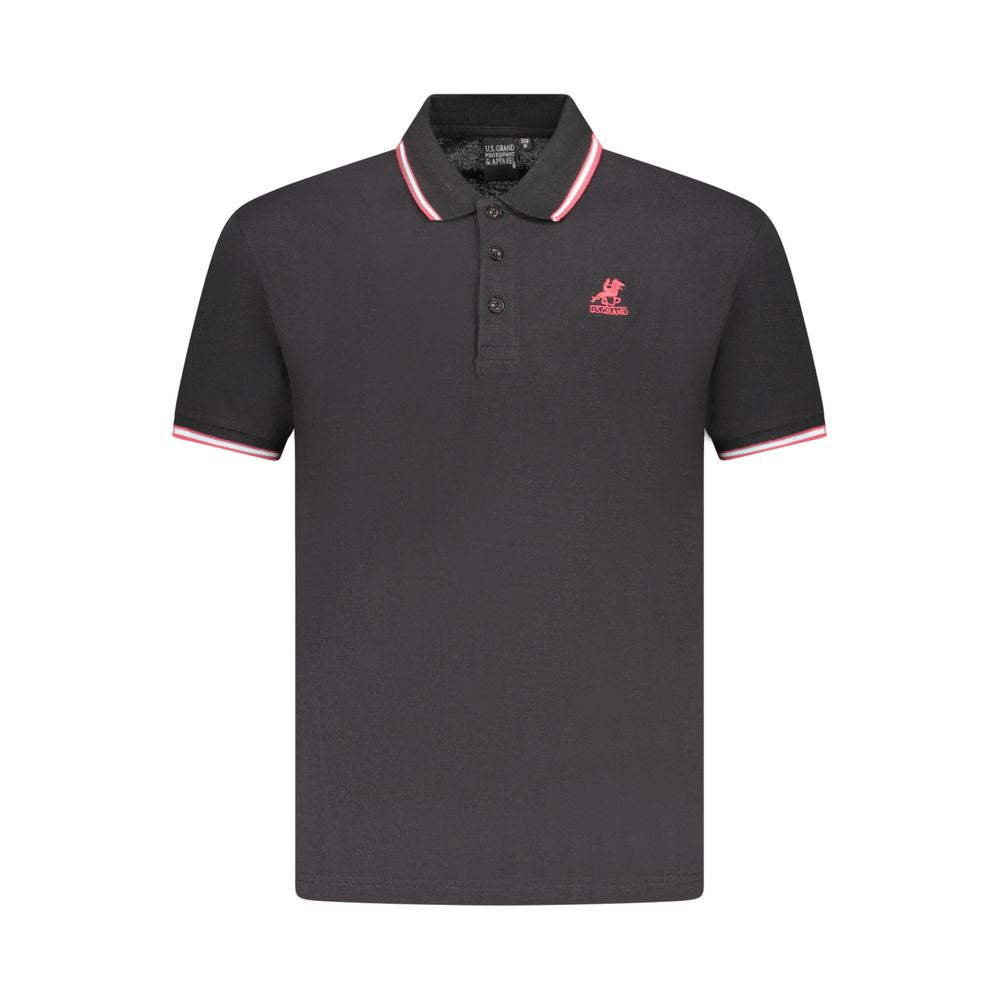 U.S. Grand Polo Black Cotton Polo Shirt
