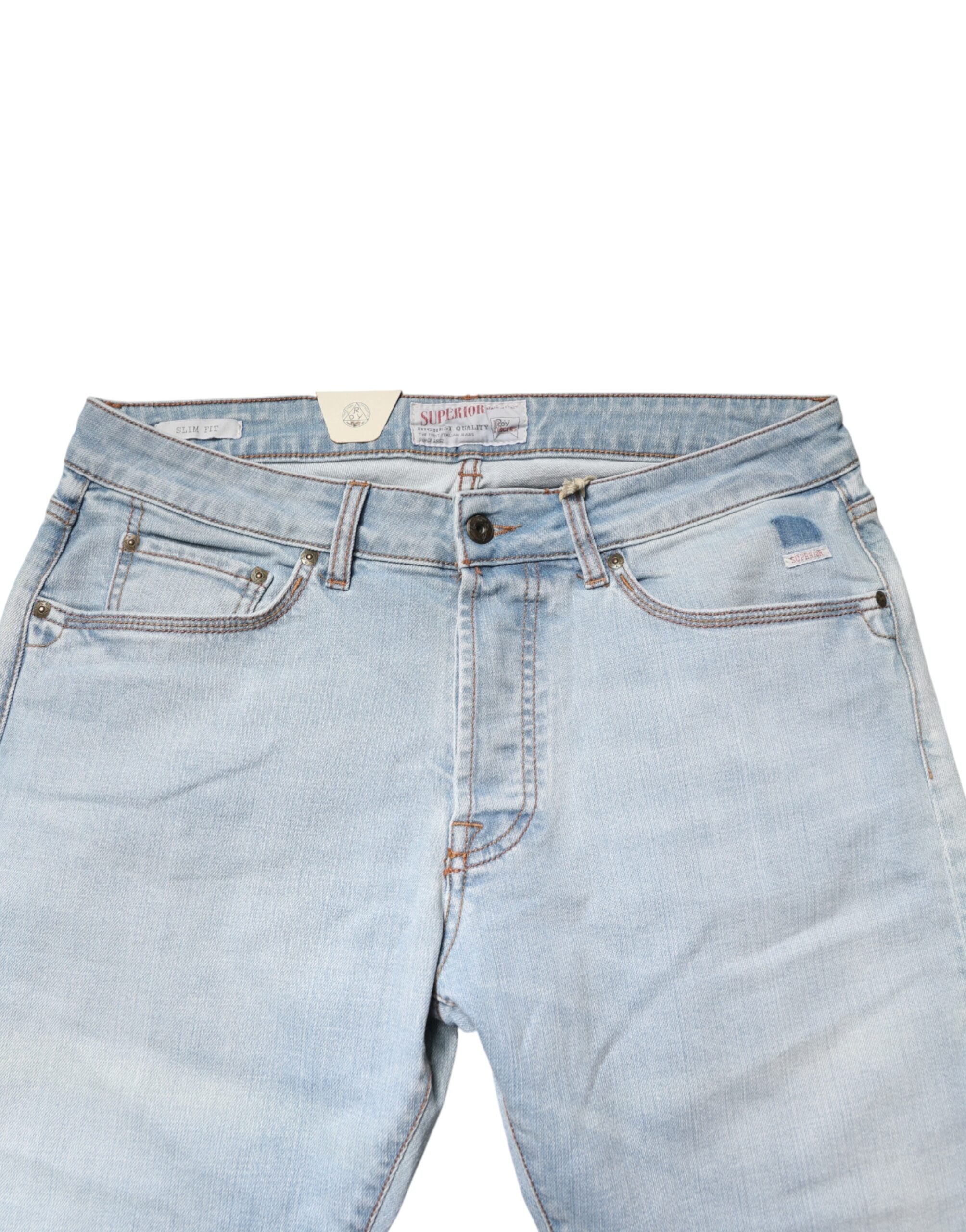 Roy Roger's Light Blue JOSH Slim Fit Mid Waist Men Denim Jeans