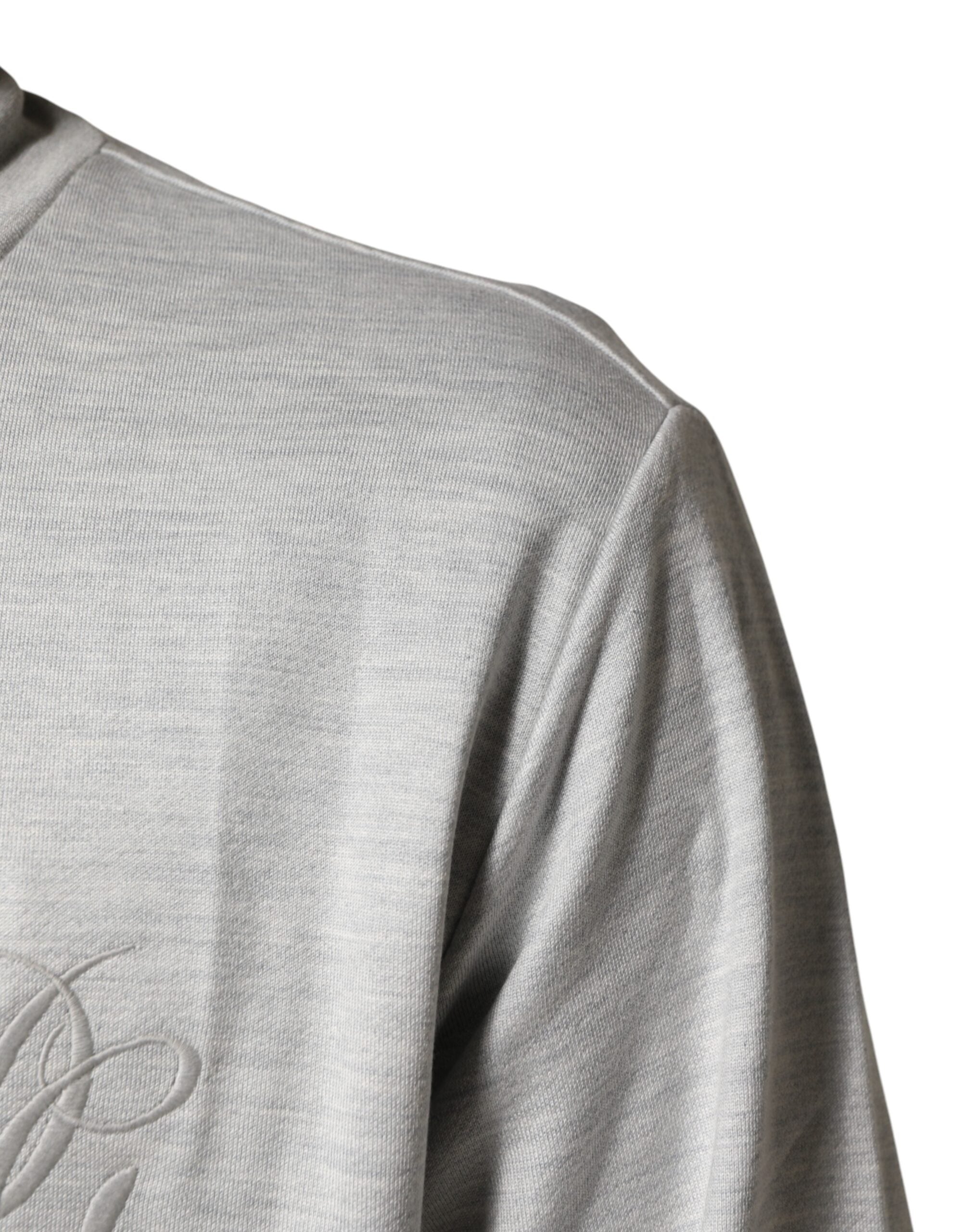 سترة كارديجان بسحاب من القطن الرمادي الفاتح من دولتشي آند غابانا