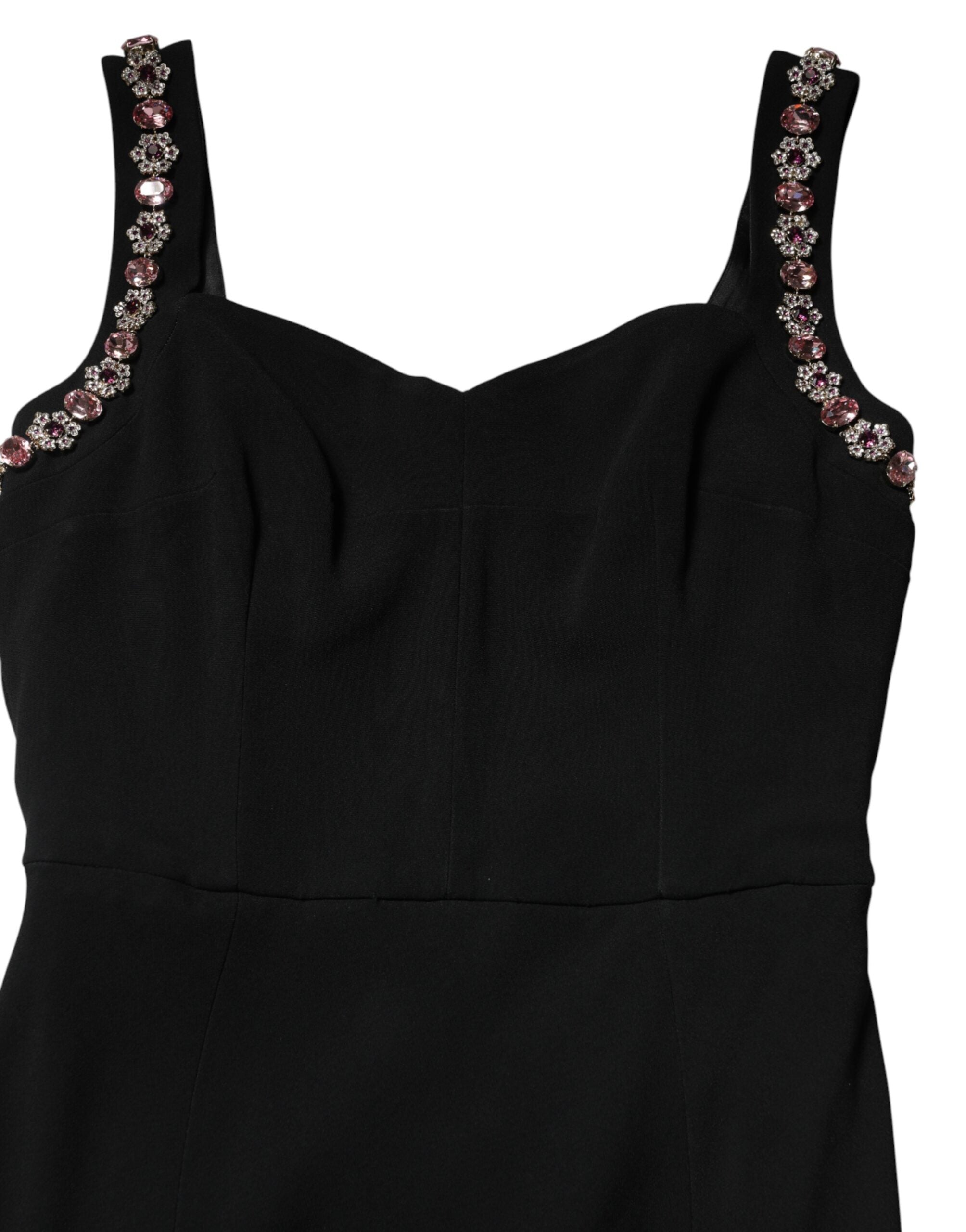 Dolce & Gabbana Black Embellished Bodycon Long Gown Dress