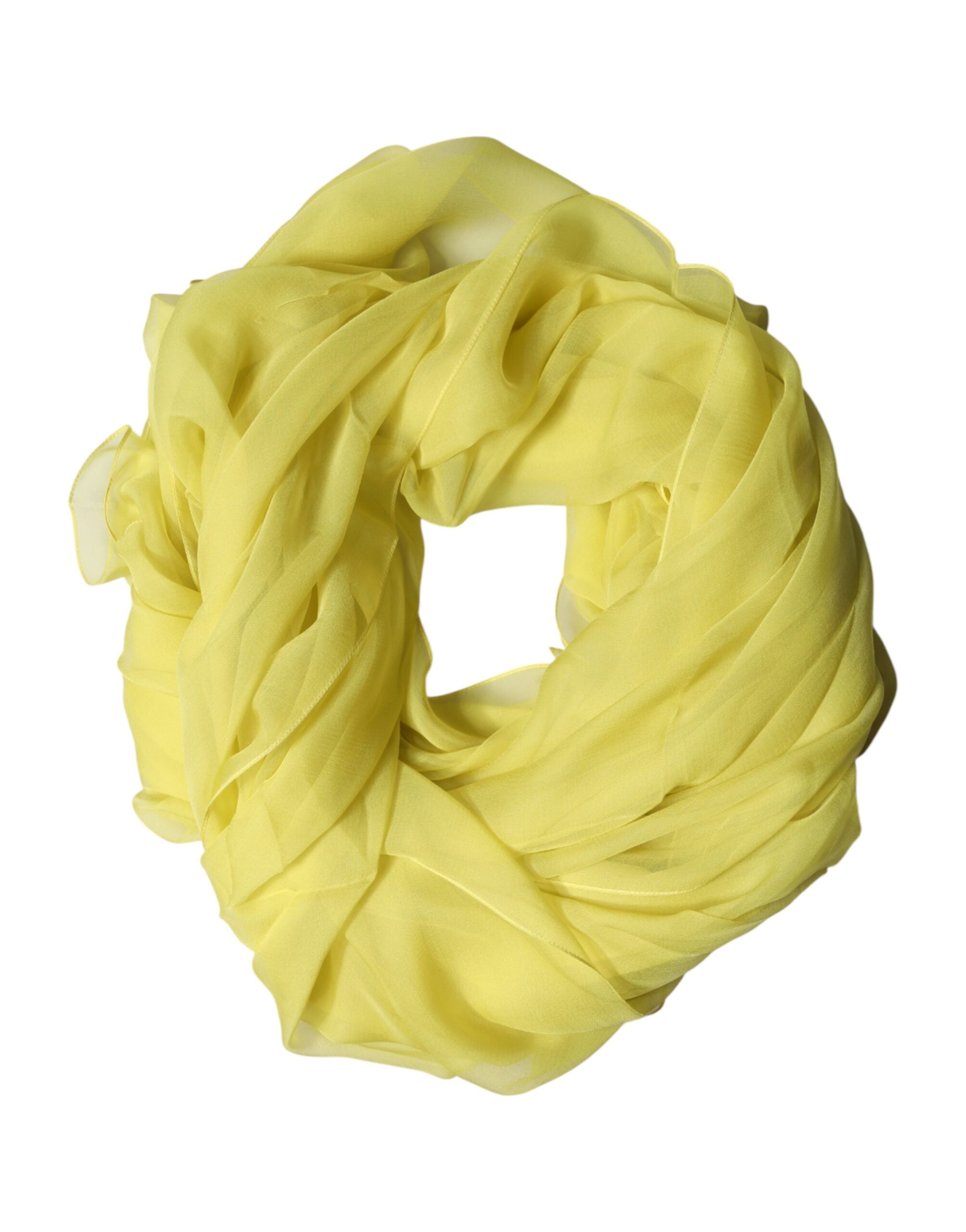 Dolce & Gabbana Yellow Stole Silk Neck Wrap Shawl Men Scarf