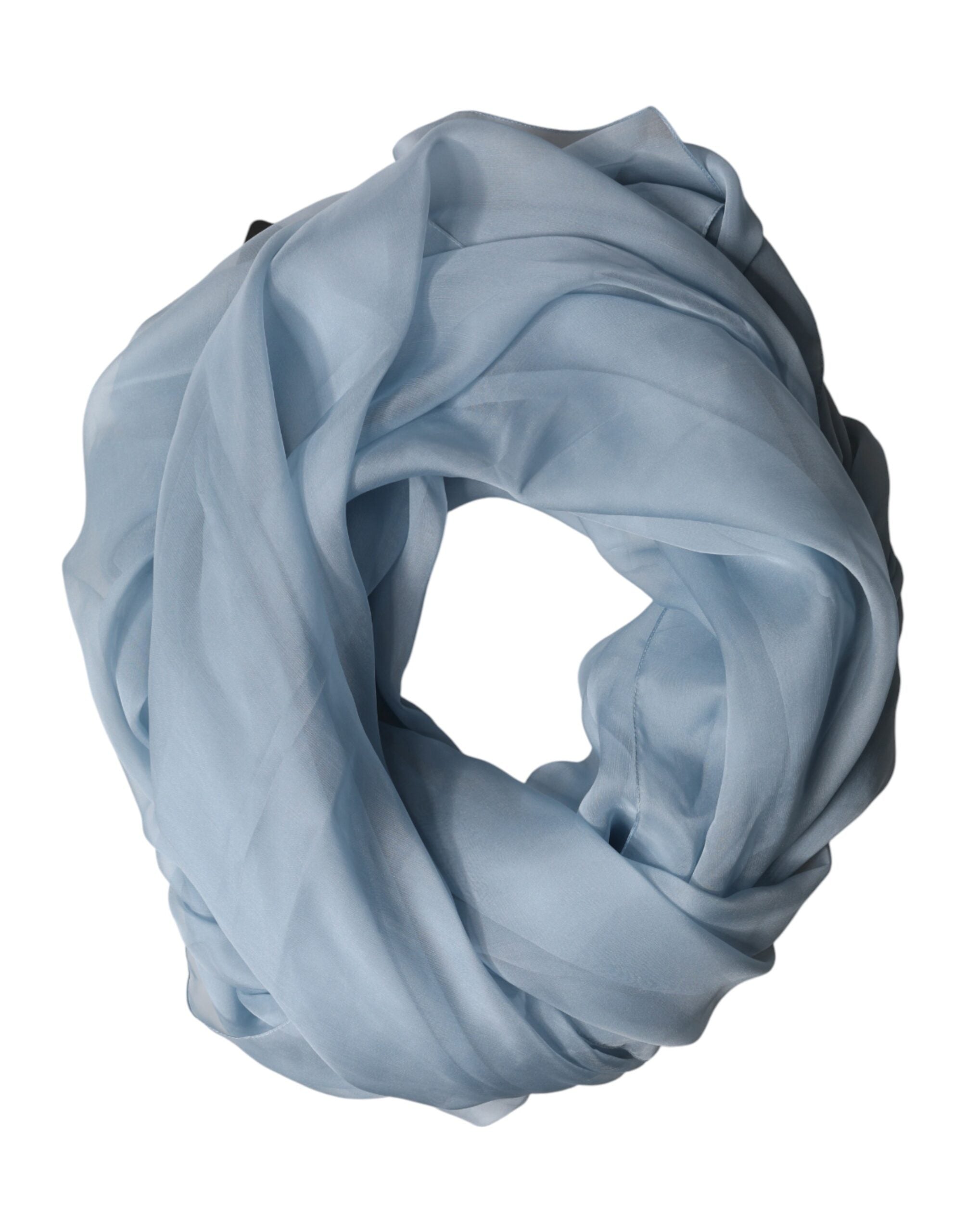 Dolce & Gabbana Light Blue Silk Stole Neck Wrap Shawl 200cm x 130cm Scarf