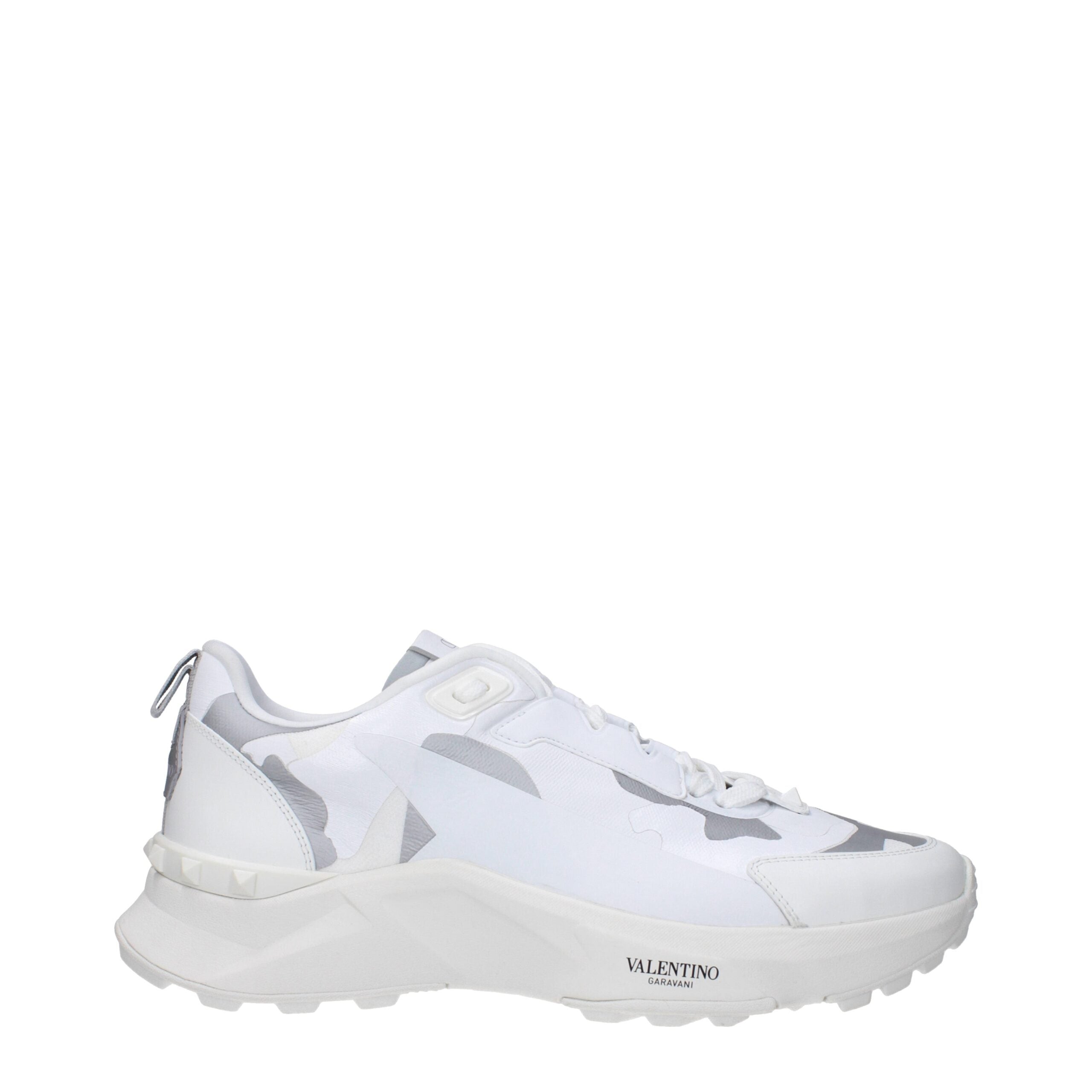 Valentino Garavani White Fabric Athletic Sneakers - Luxe Marca