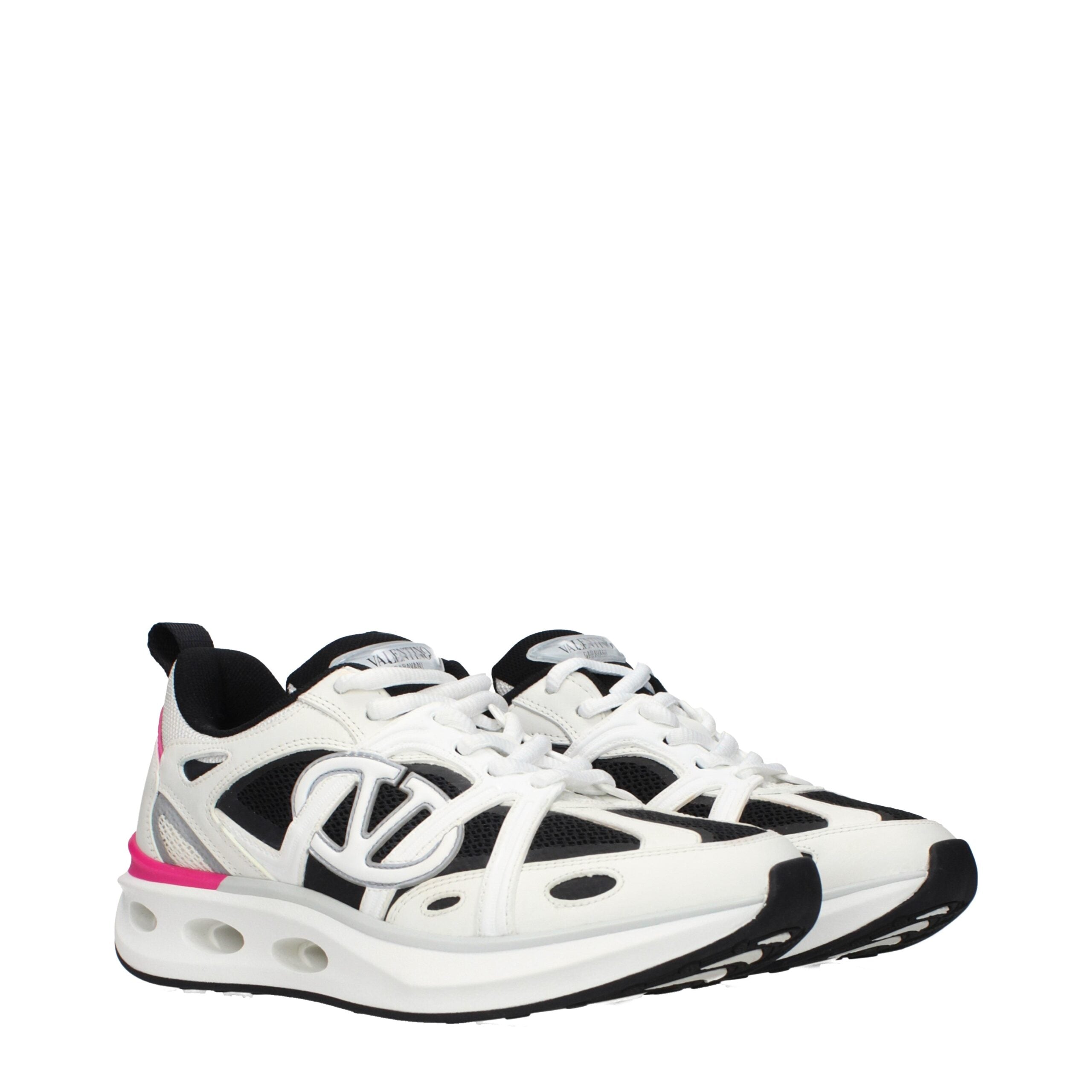Valentino Garavani White Fabric Athletic Sneakers - Luxe Marca