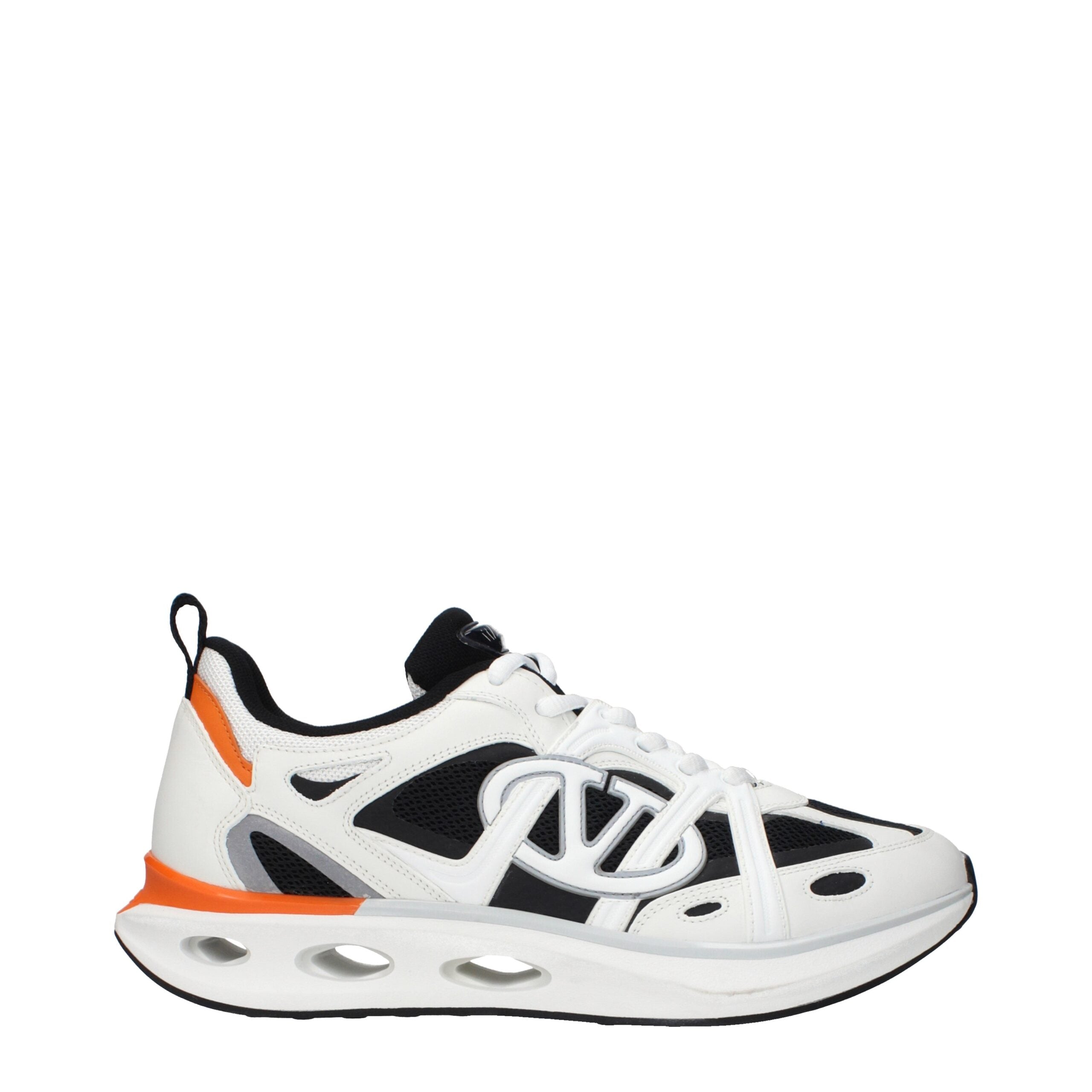 Valentino Garavani White Fabric Athletic Sneakers - Luxe Marca