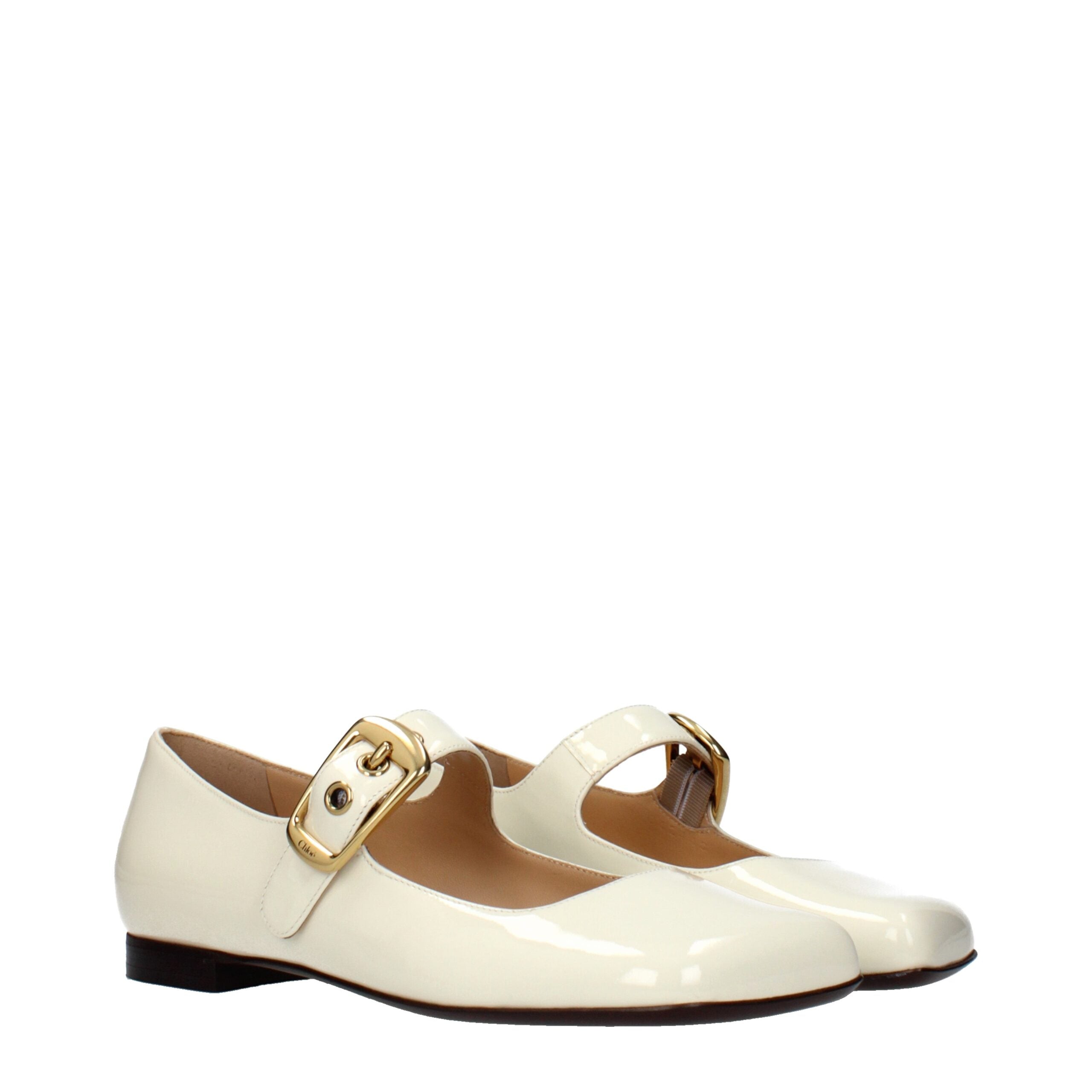 Chloé Beige Leather Ballet Flats