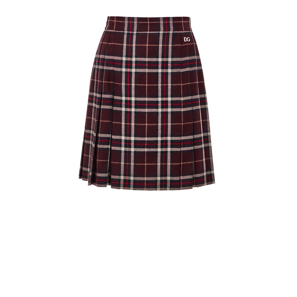 Dolce & Gabbana Bordeaux Wool Mini Skirt - Luxe Marca