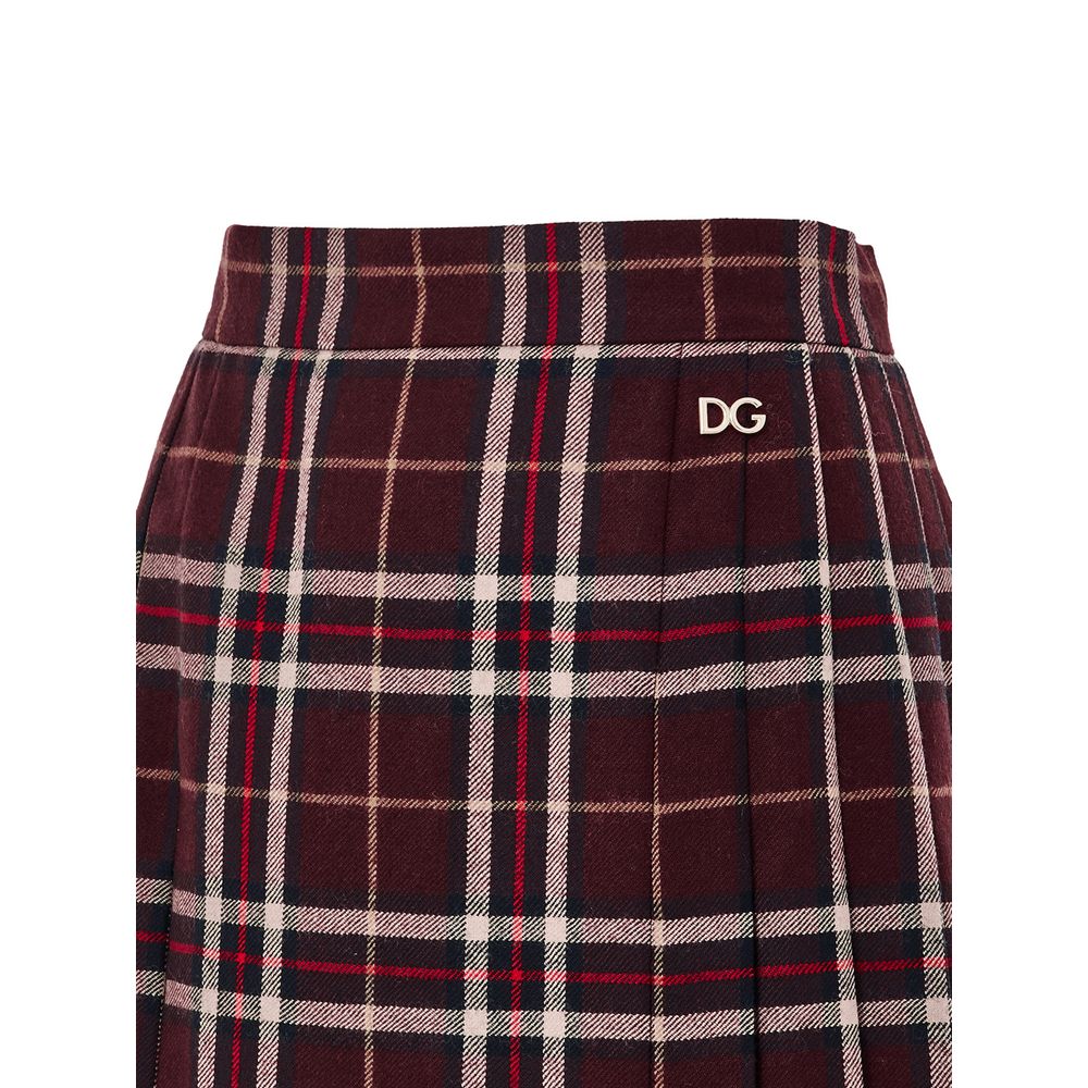 Dolce & Gabbana Bordeaux Wool Mini Skirt - Luxe Marca