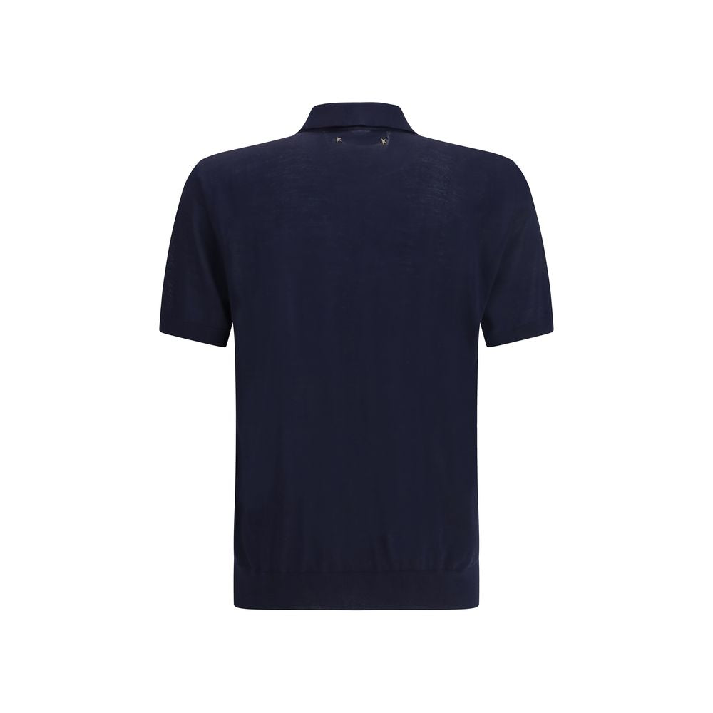 Golden Goose Blue Wool Oves Aries Polo Shirt