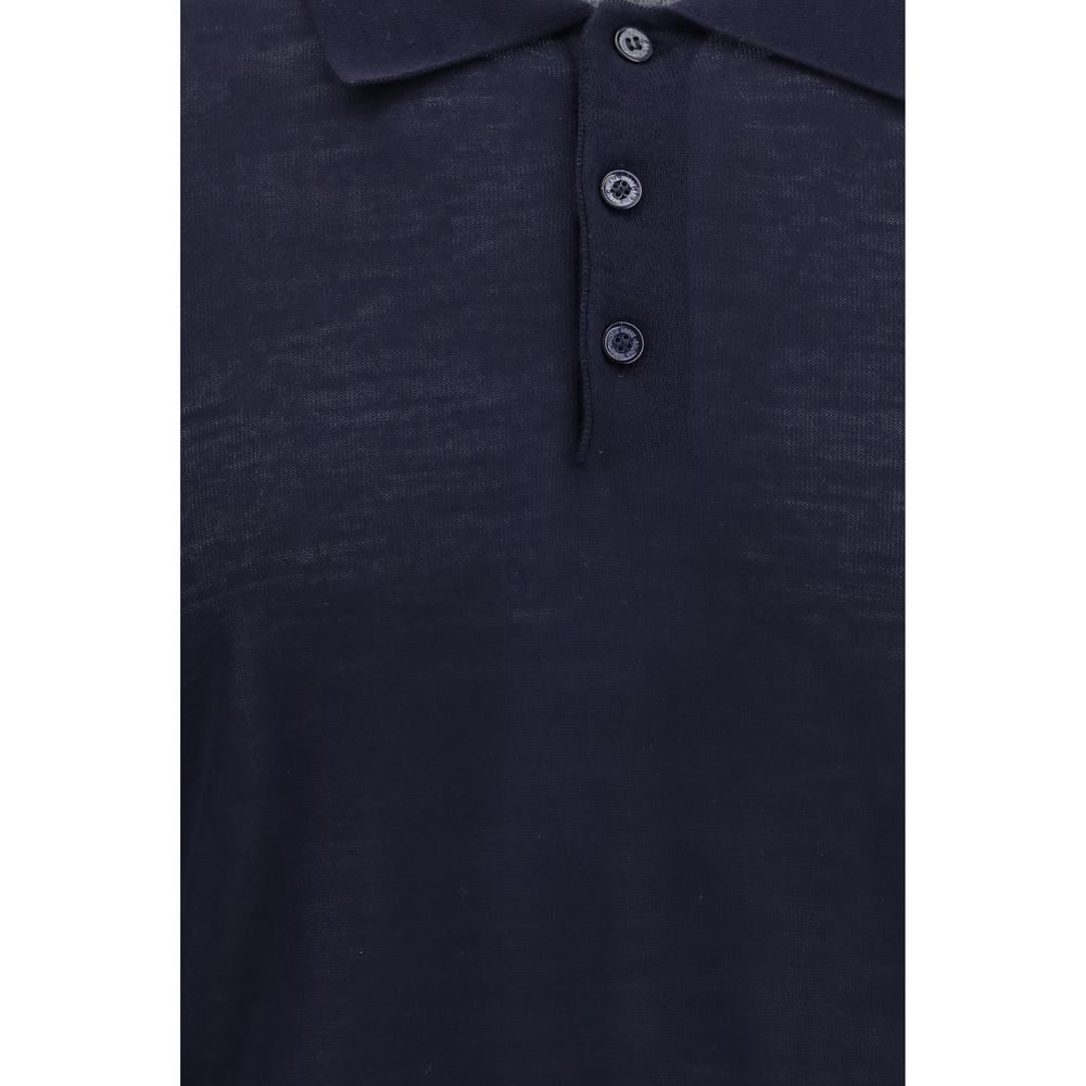 Golden Goose Blue Wool Oves Aries Polo Shirt