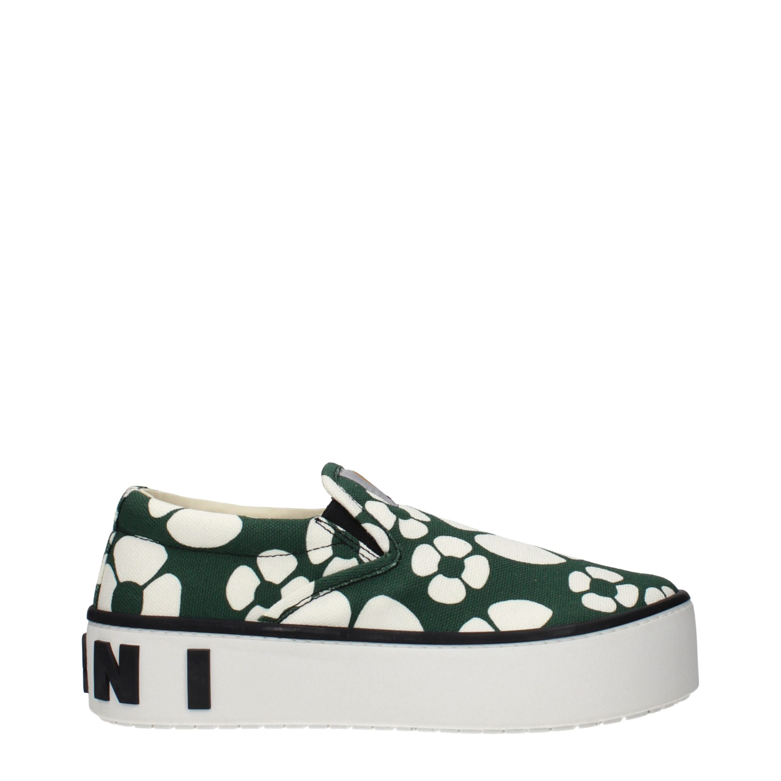 Marni Green Fabric Slip-On Loafers - Luxe Marca