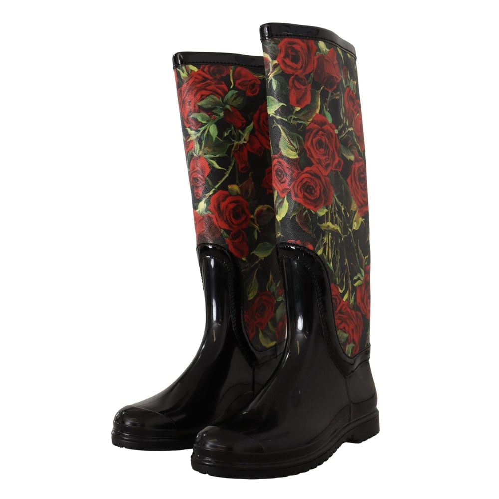 Dolce & Gabbana Black Polyvinyl Rain Boots