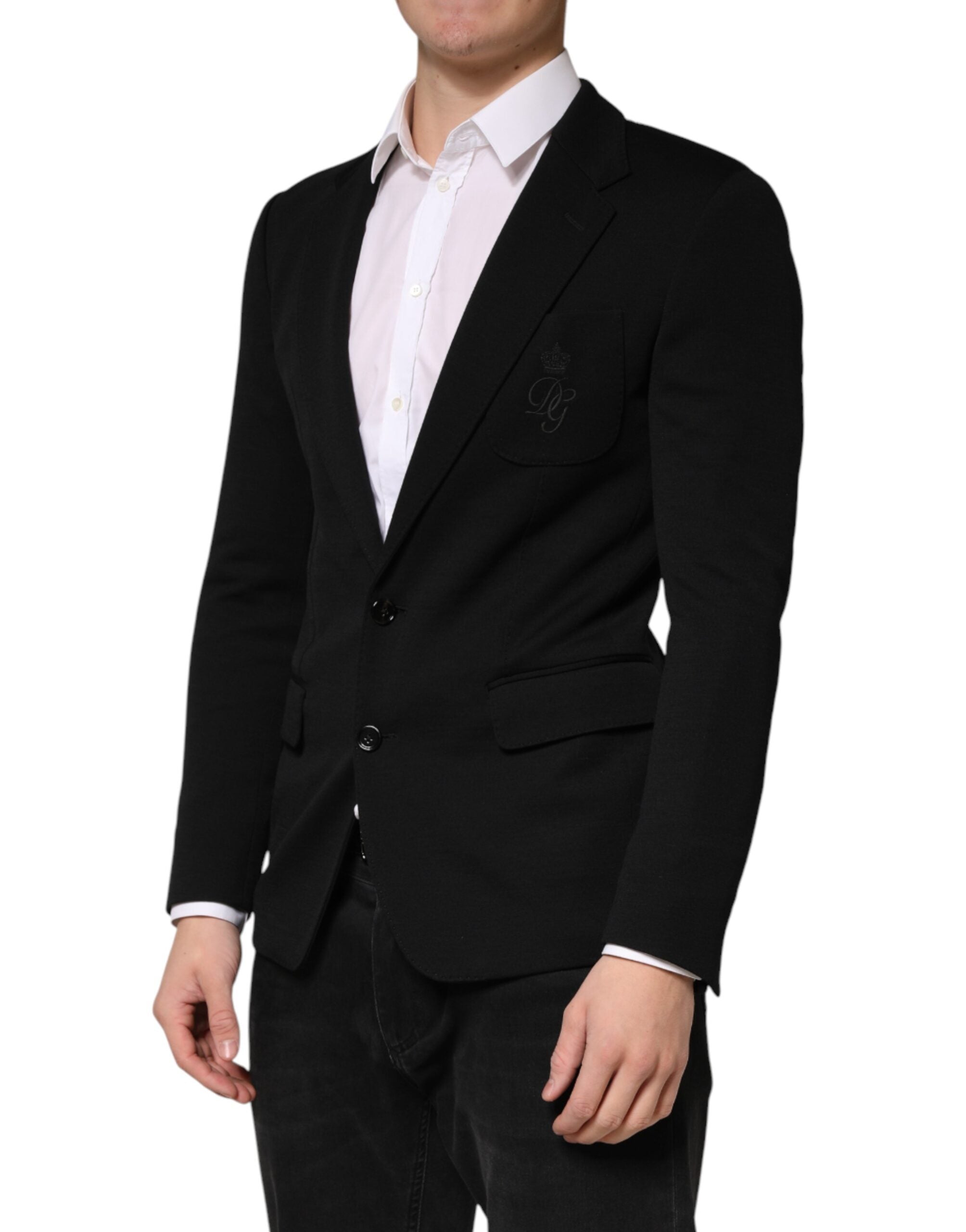 Dolce & Gabbana Black Wool Single Breasted 2 Button Blazer - Luxe Marca