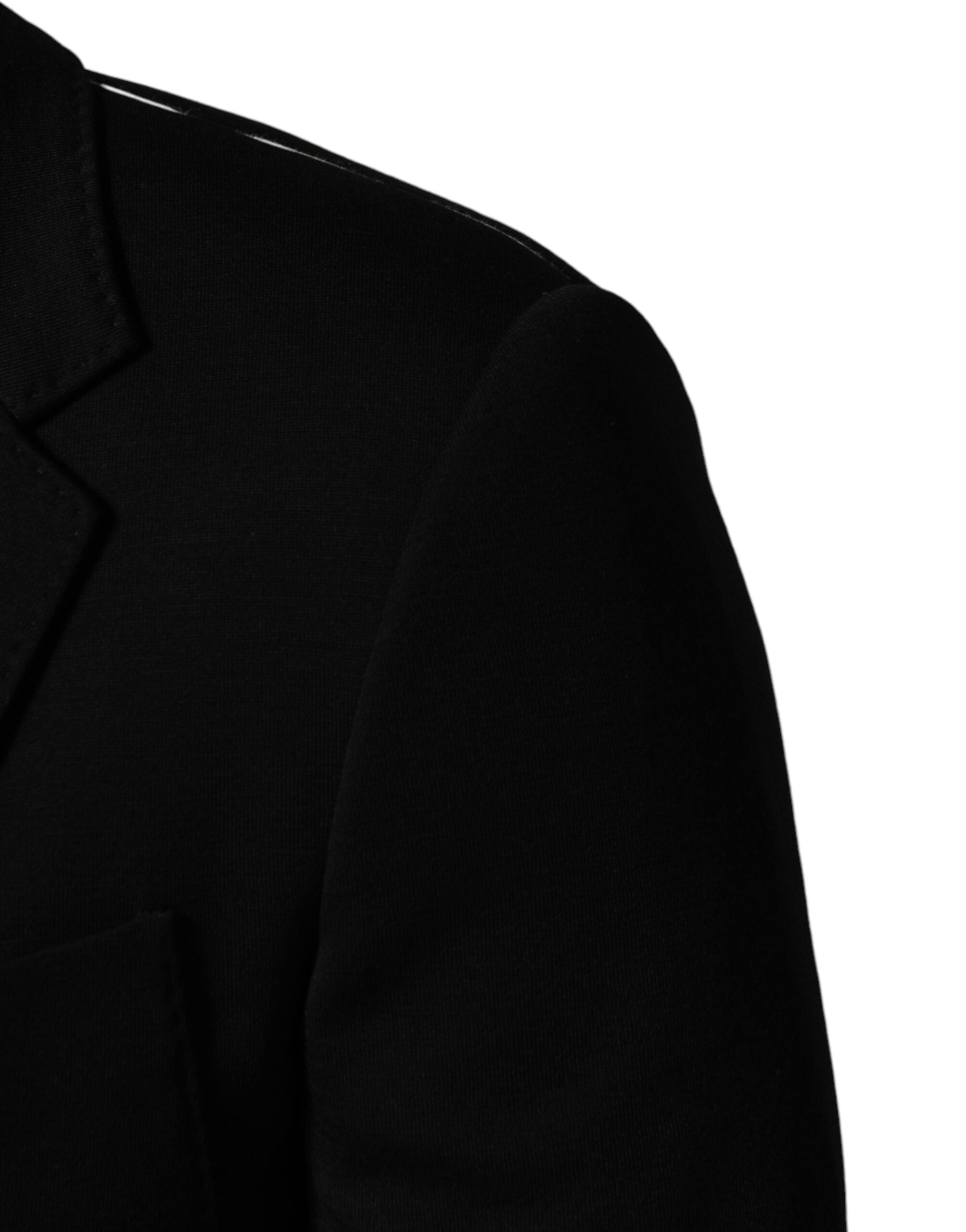 Dolce & Gabbana Black Wool Single Breasted 2 Button Blazer - Luxe Marca