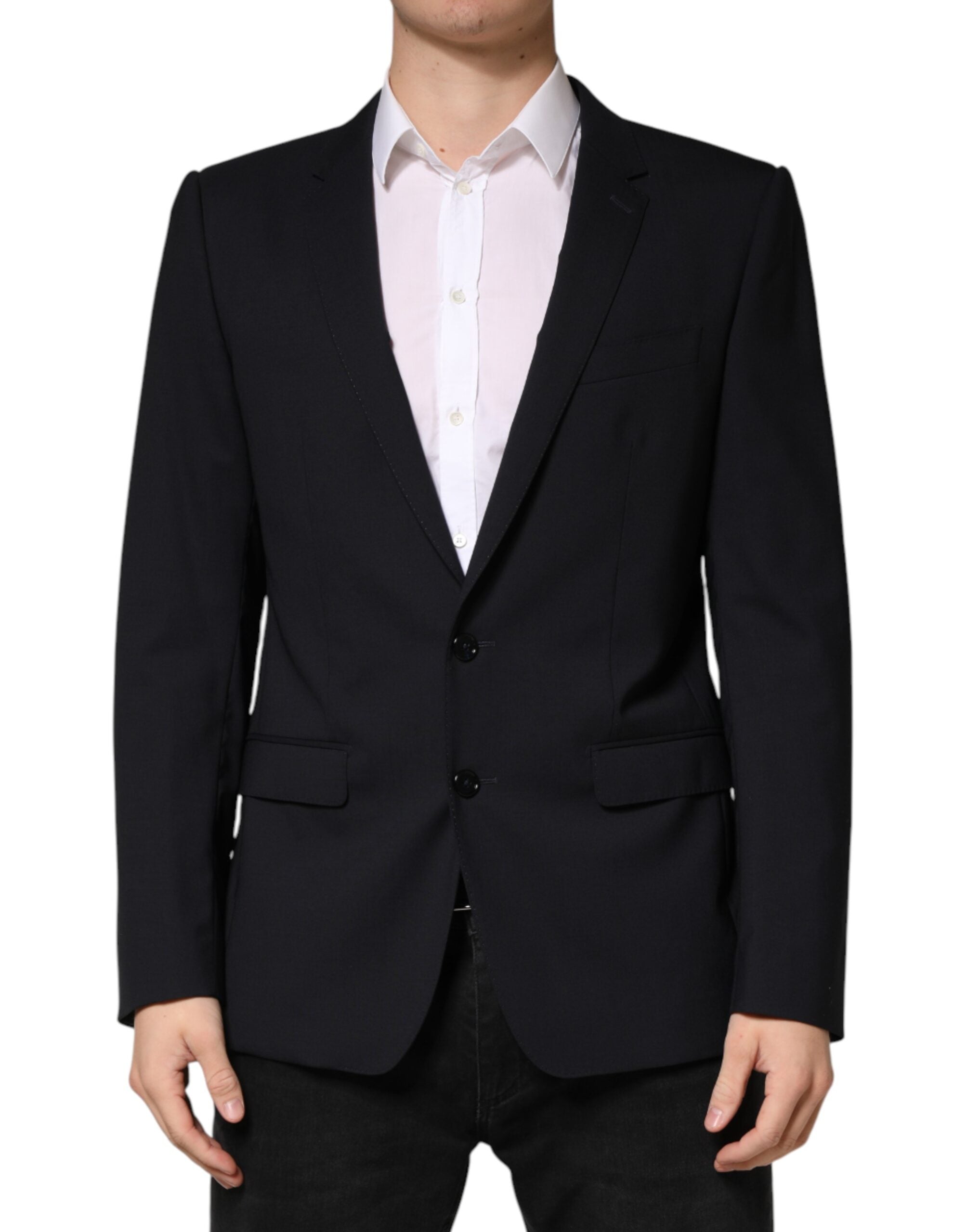 Dolce & Gabbana Black Wool Single Breasted 2 Button Blazer - Luxe Marca
