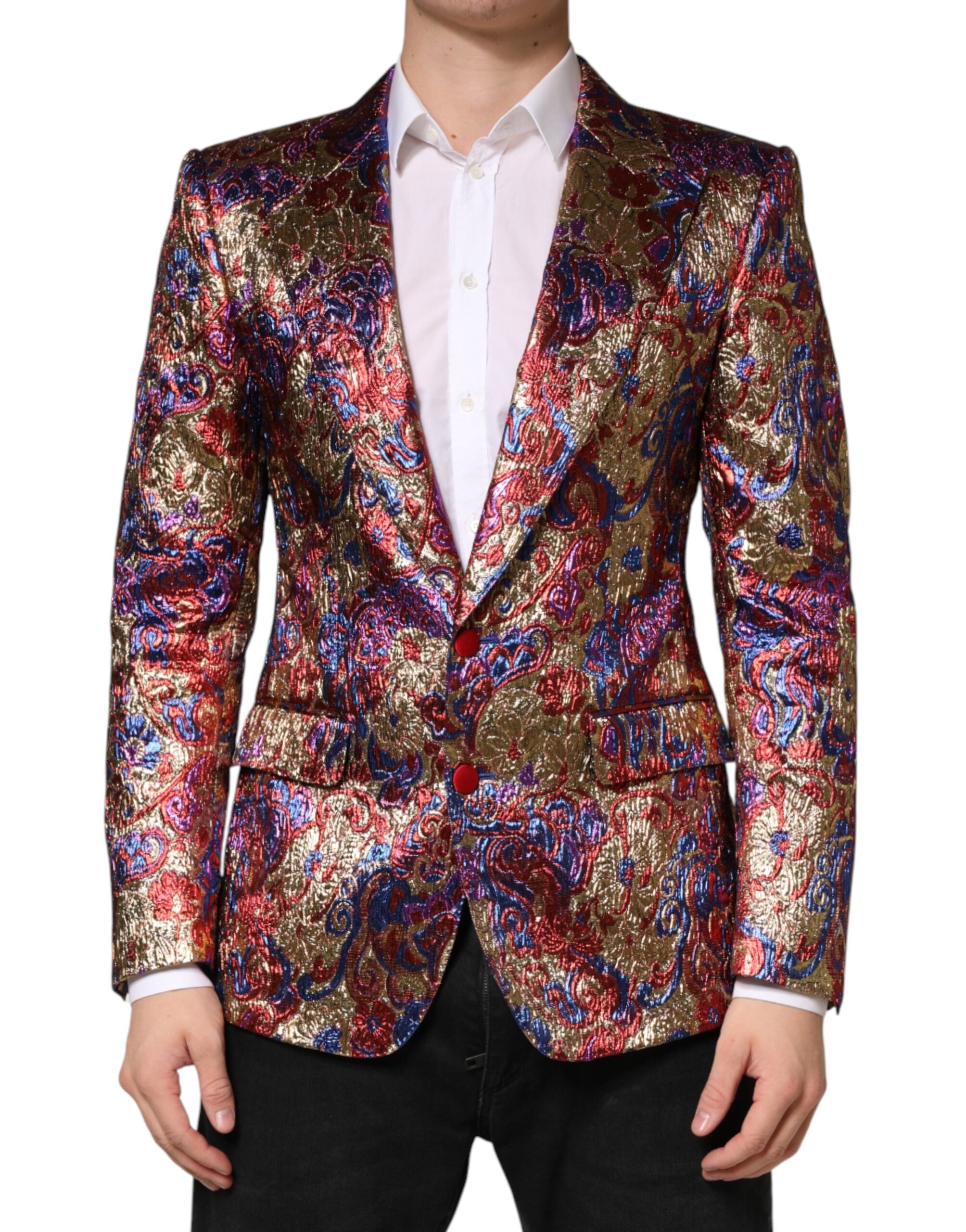 Dolce & Gabbana Multicolor Jacquard Single Breasted Blazer - Luxe Marca