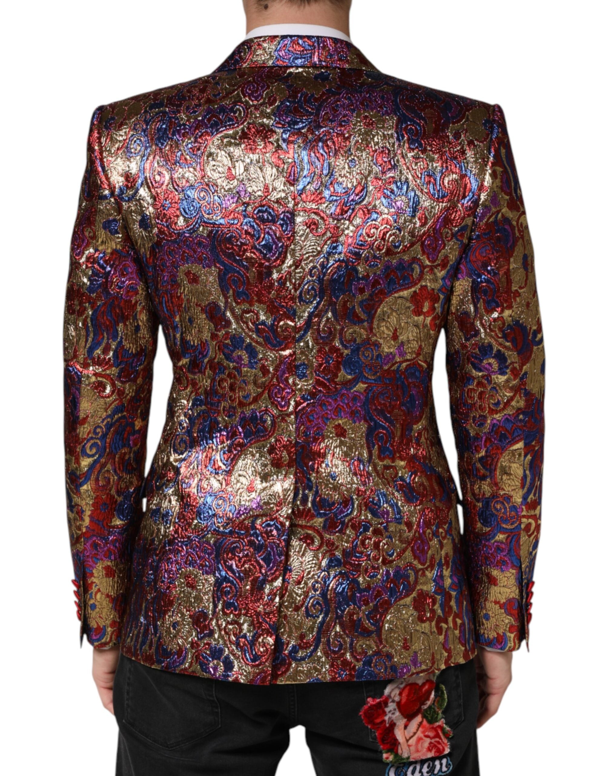 Dolce & Gabbana Multicolor Jacquard Single Breasted Blazer - Luxe Marca
