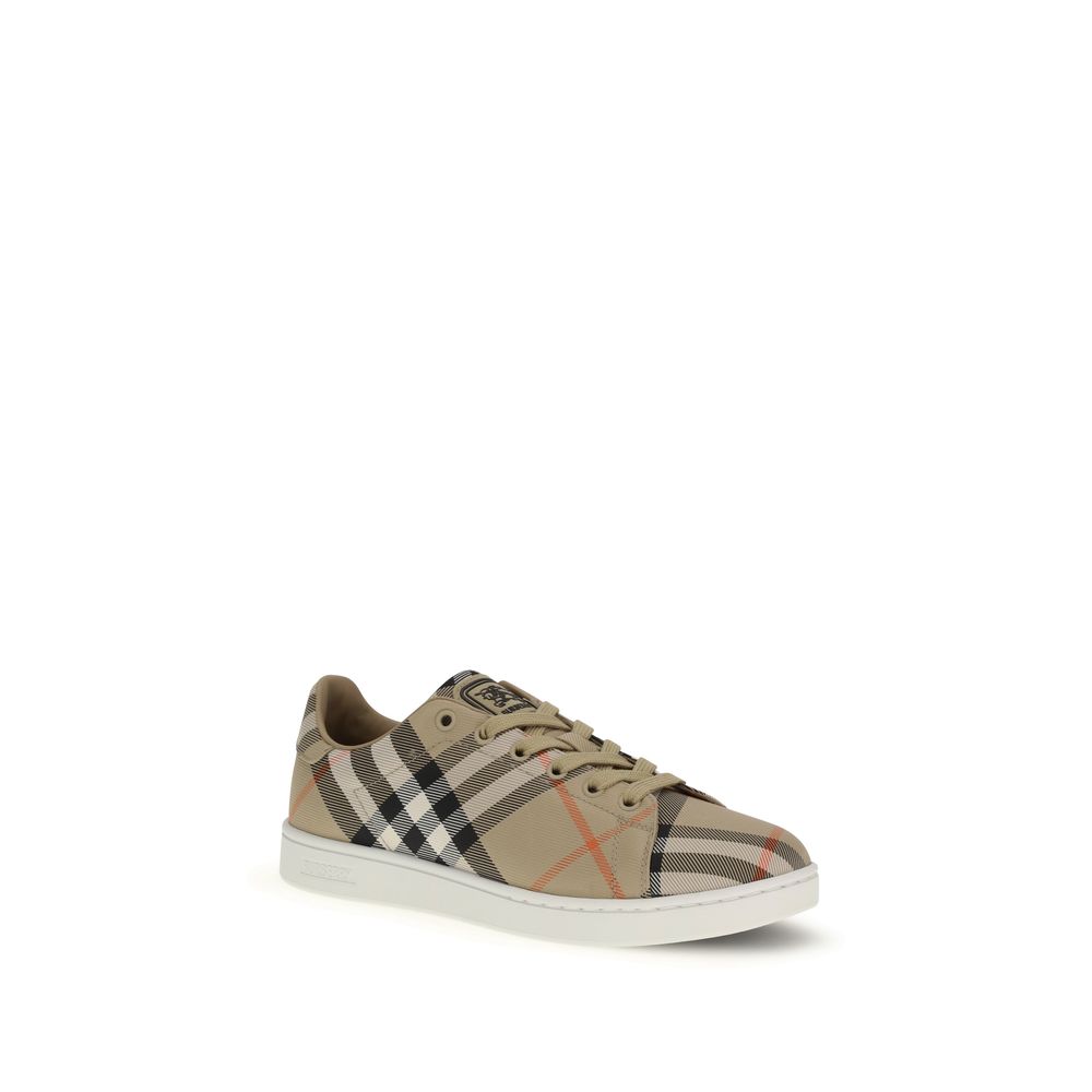 Burberry Beige Cotton Low Top Sneakers
