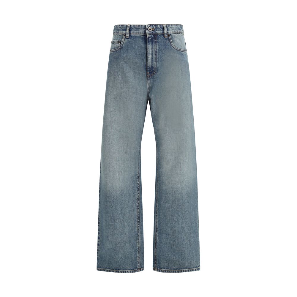 Miu Miu Blue Cotton Straight-Leg Jeans - Luxe Marca