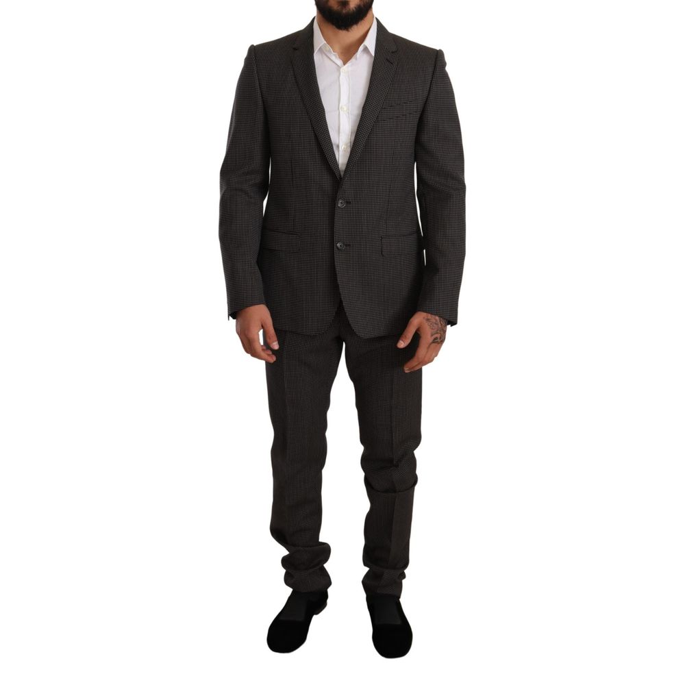 Dolce & Gabbana Black Virgin Wool Two-Piece Suit