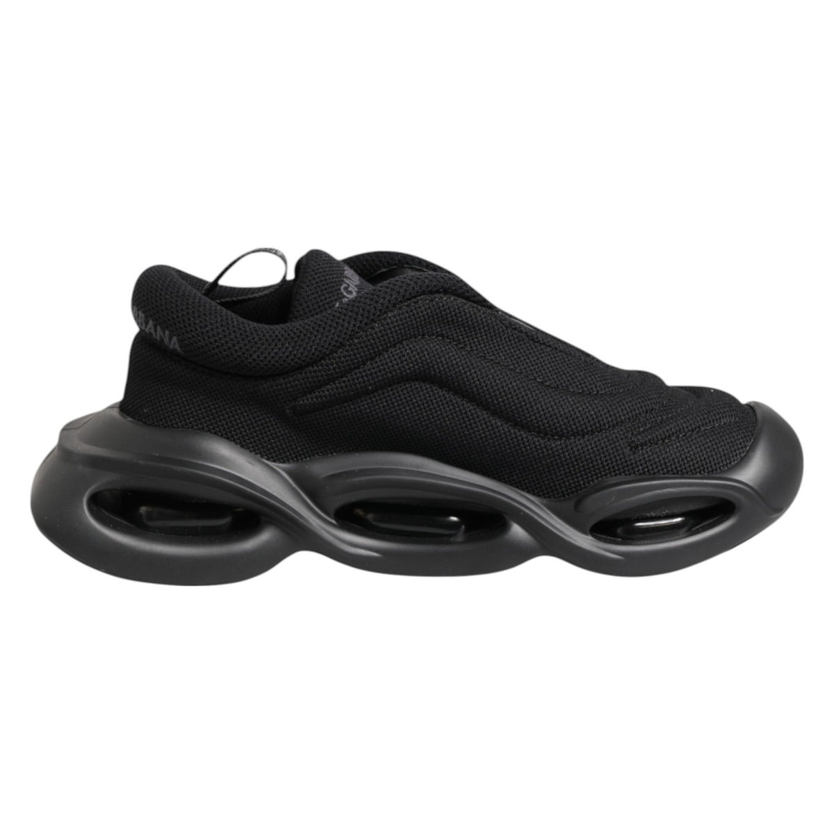 Dolce & Gabbana Black Slip On Low Top Wave Sneakers Shoes
